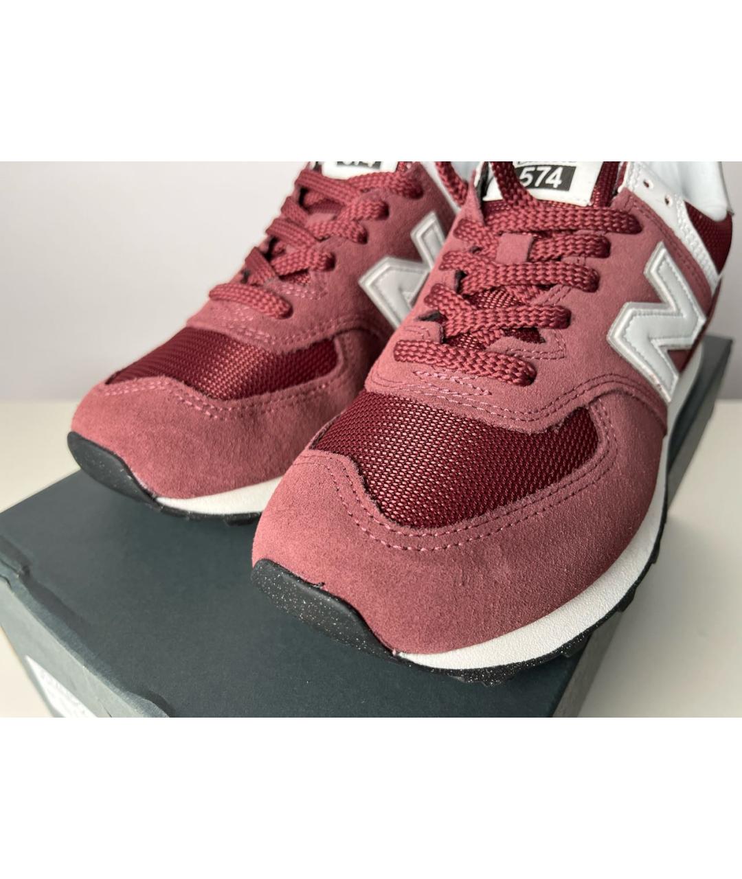 NEW BALANCE Бордовые замшевые низкие кроссовки / кеды, фото 6