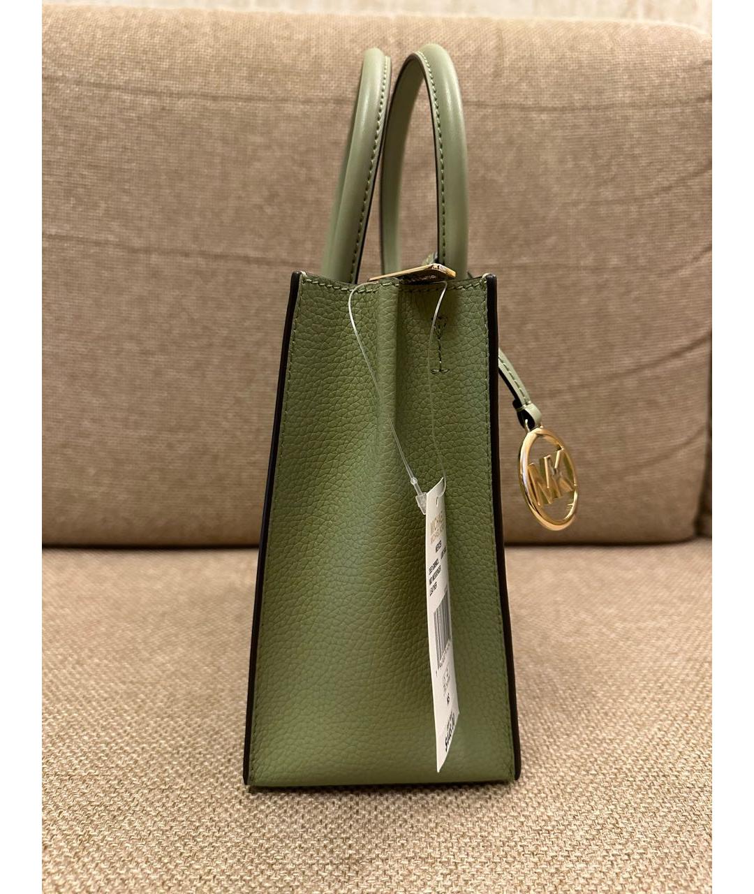 MICHAEL KORS Зеленая кожаная сумка с короткими ручками, фото 2