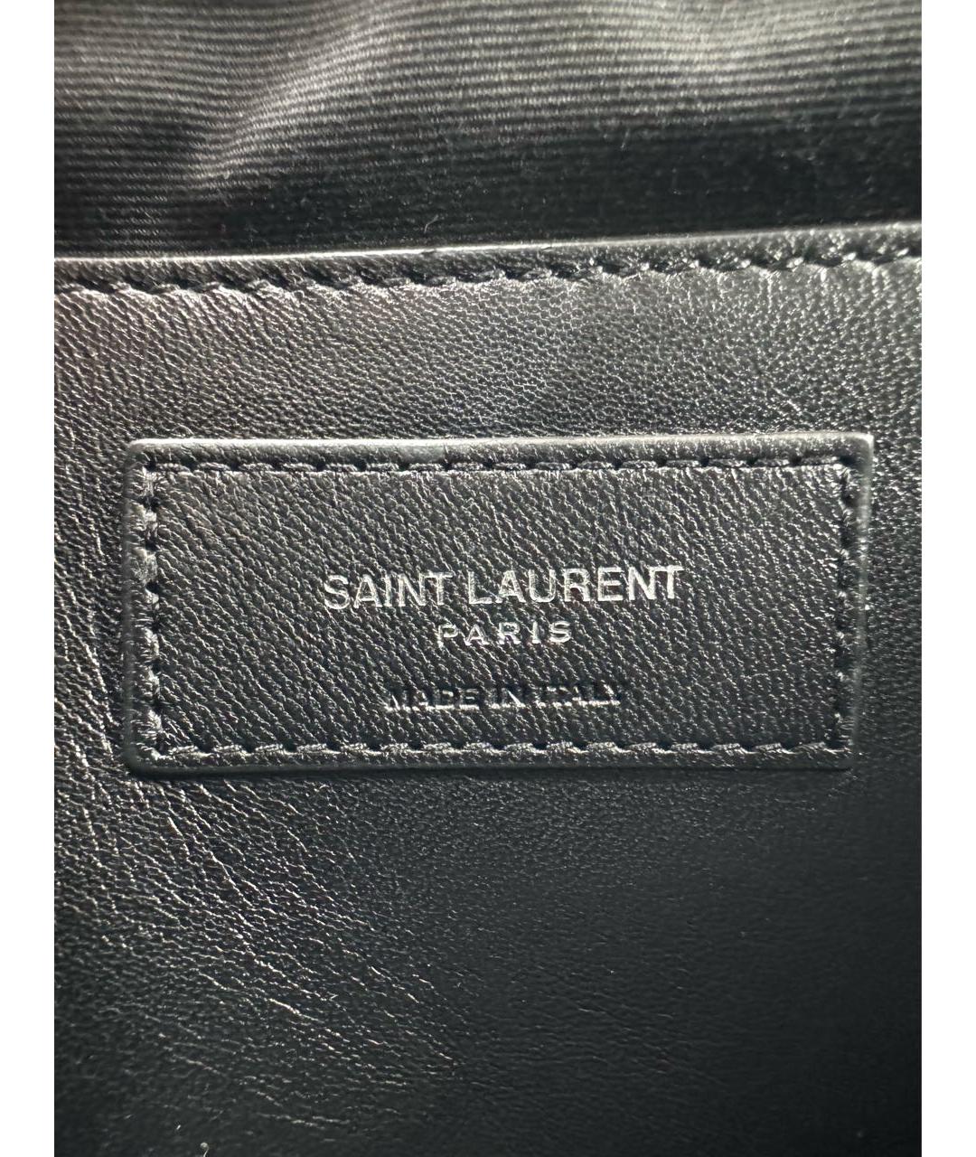 SAINT LAURENT Черная кожаная сумка через плечо, фото 8