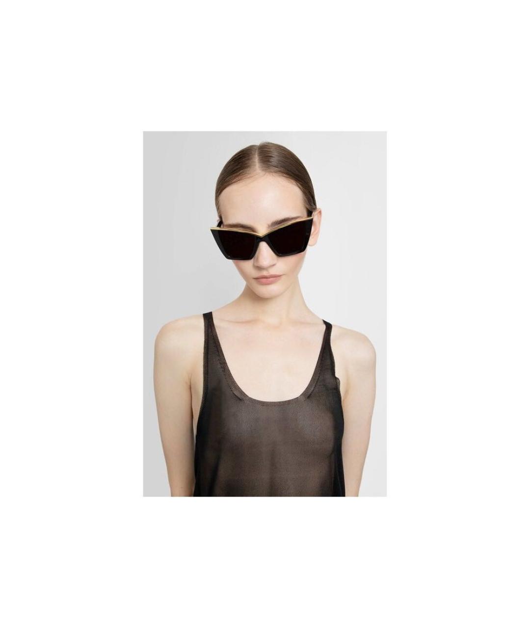 SAINT LAURENT Черные пластиковые солнцезащитные очки, фото 4