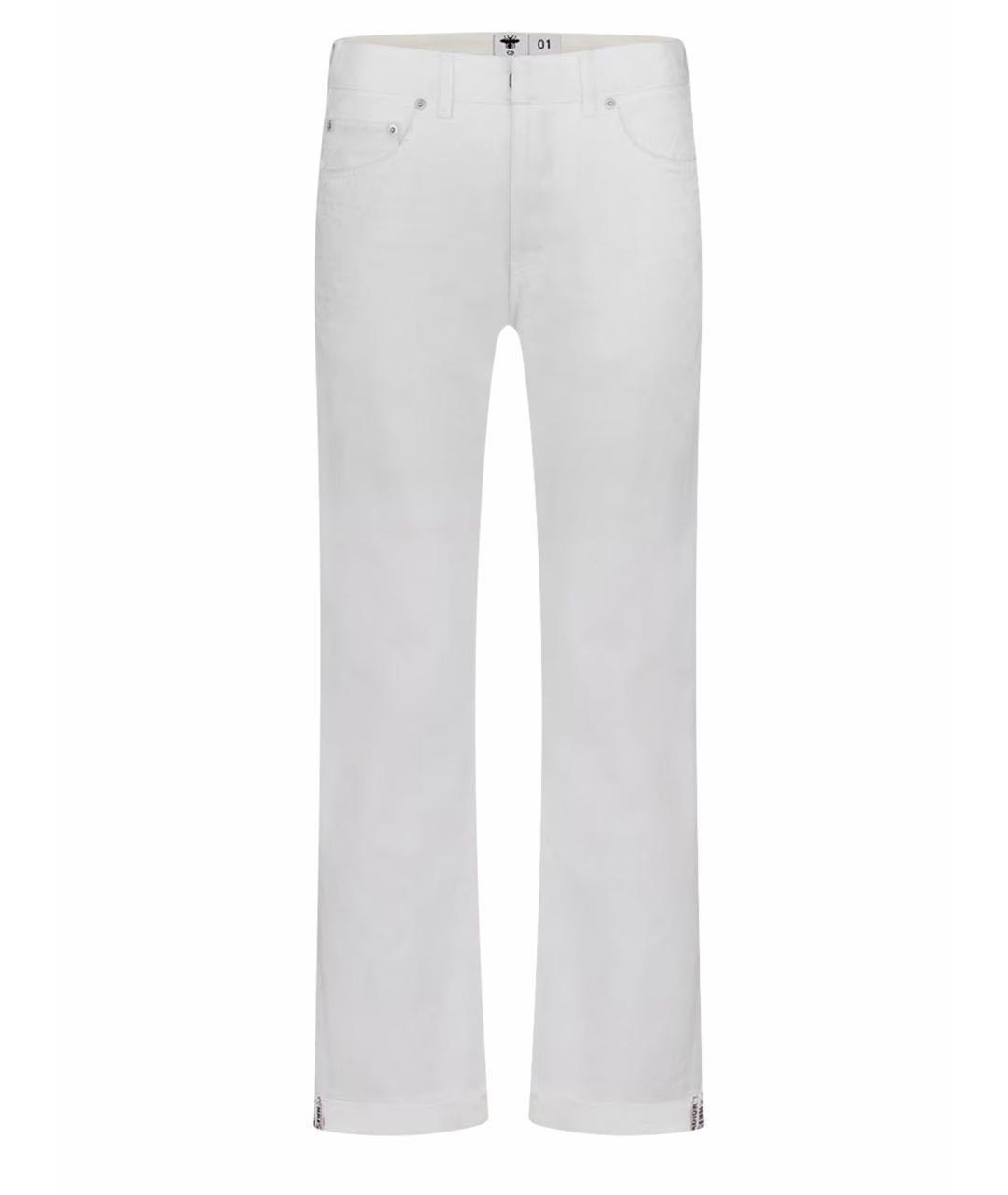 CHRISTIAN DIOR Белые хлопковые джинсы слим, фото 1