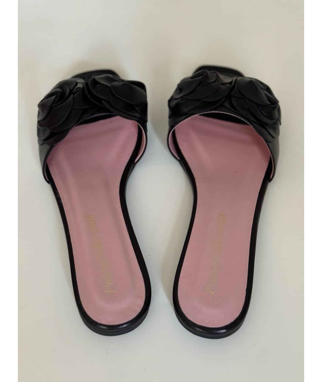 PRETTY BALLERINAS Черные кожаные сандалии, фото 3