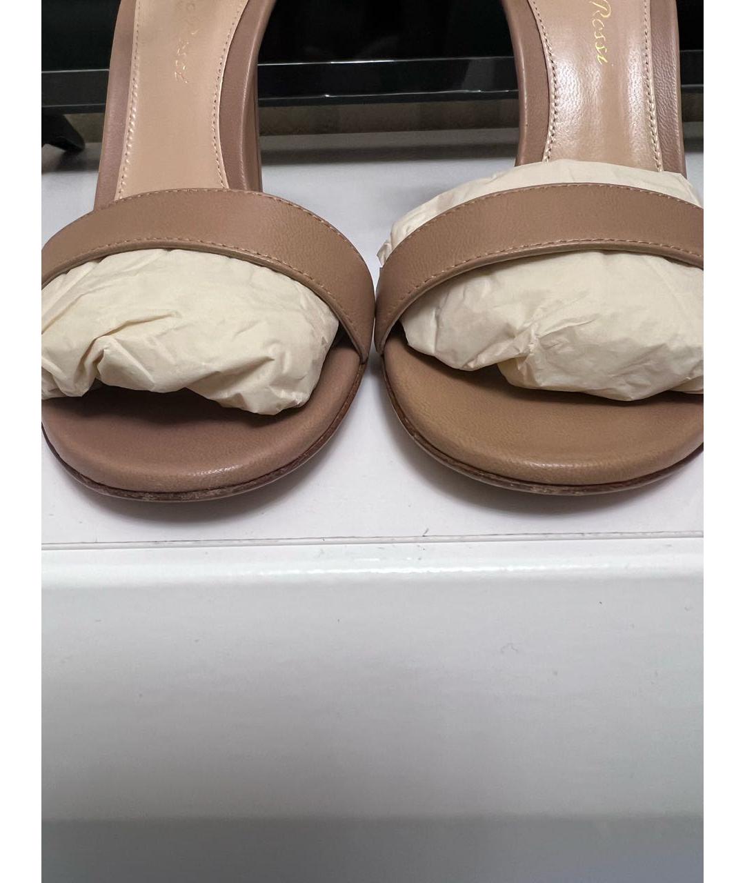 GIANVITO ROSSI Бежевые кожаные босоножки, фото 7