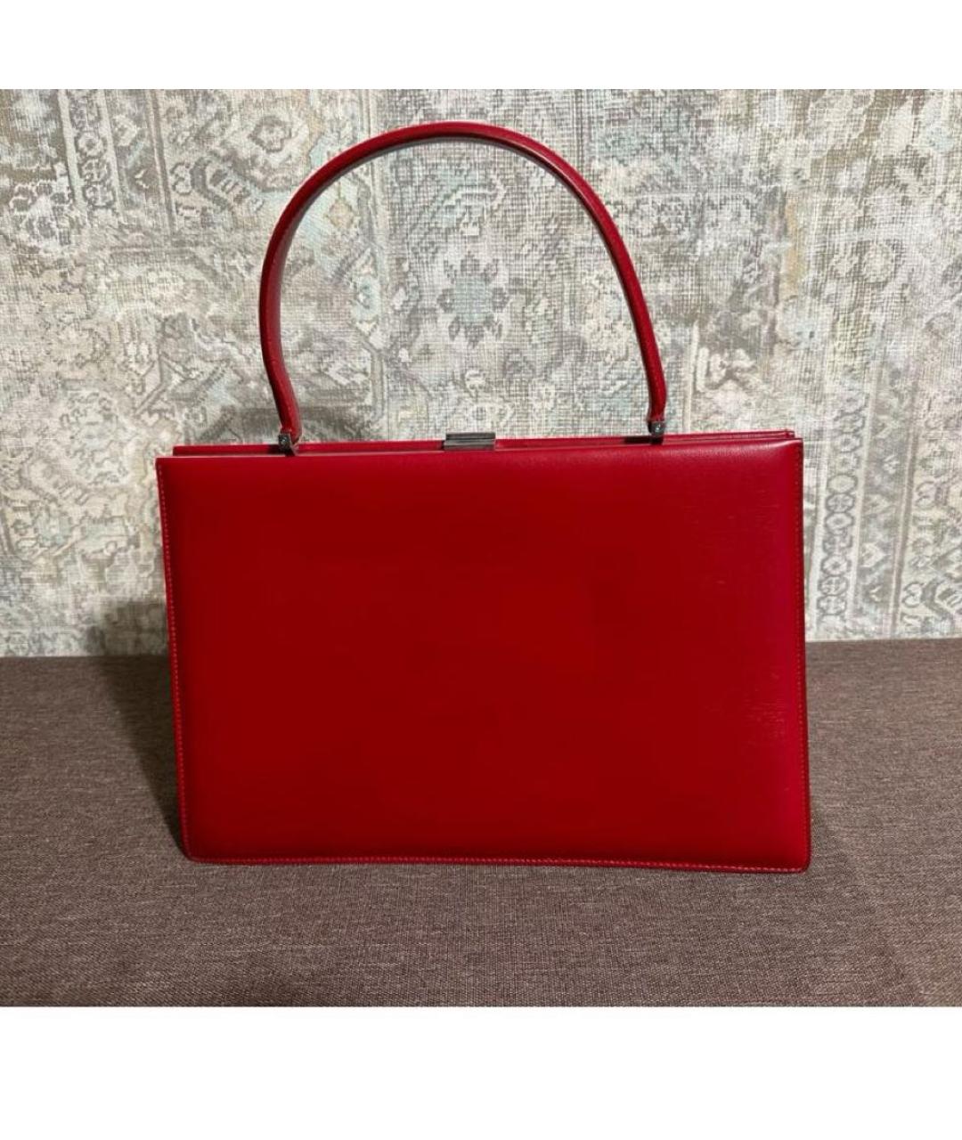 CELINE PRE-OWNED Красная кожаная сумка с короткими ручками, фото 3
