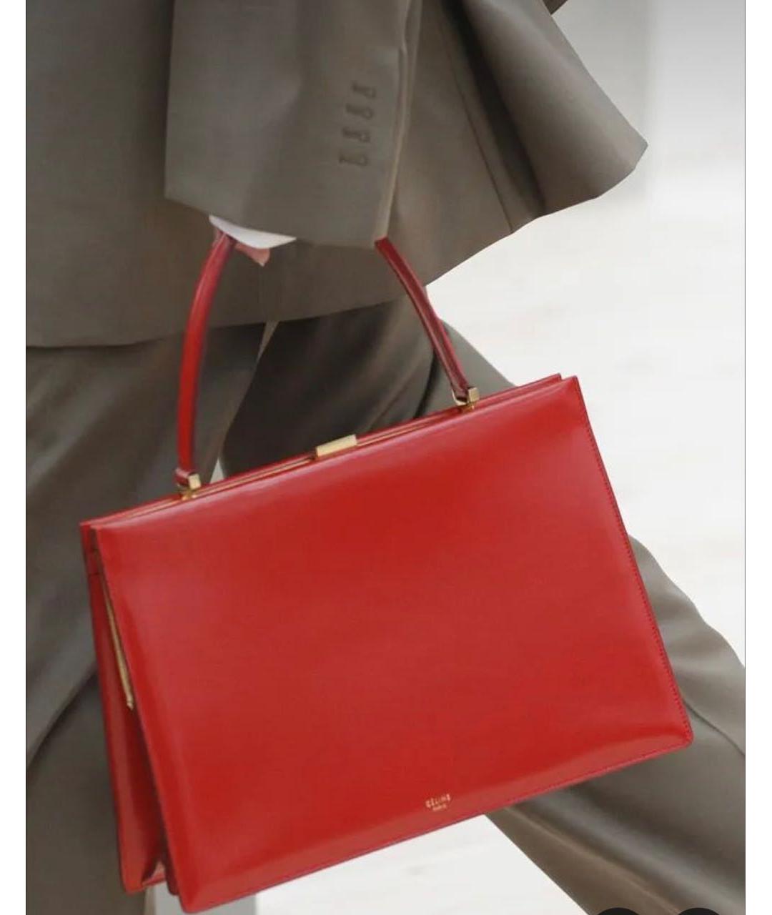 CELINE PRE-OWNED Красная кожаная сумка с короткими ручками, фото 6