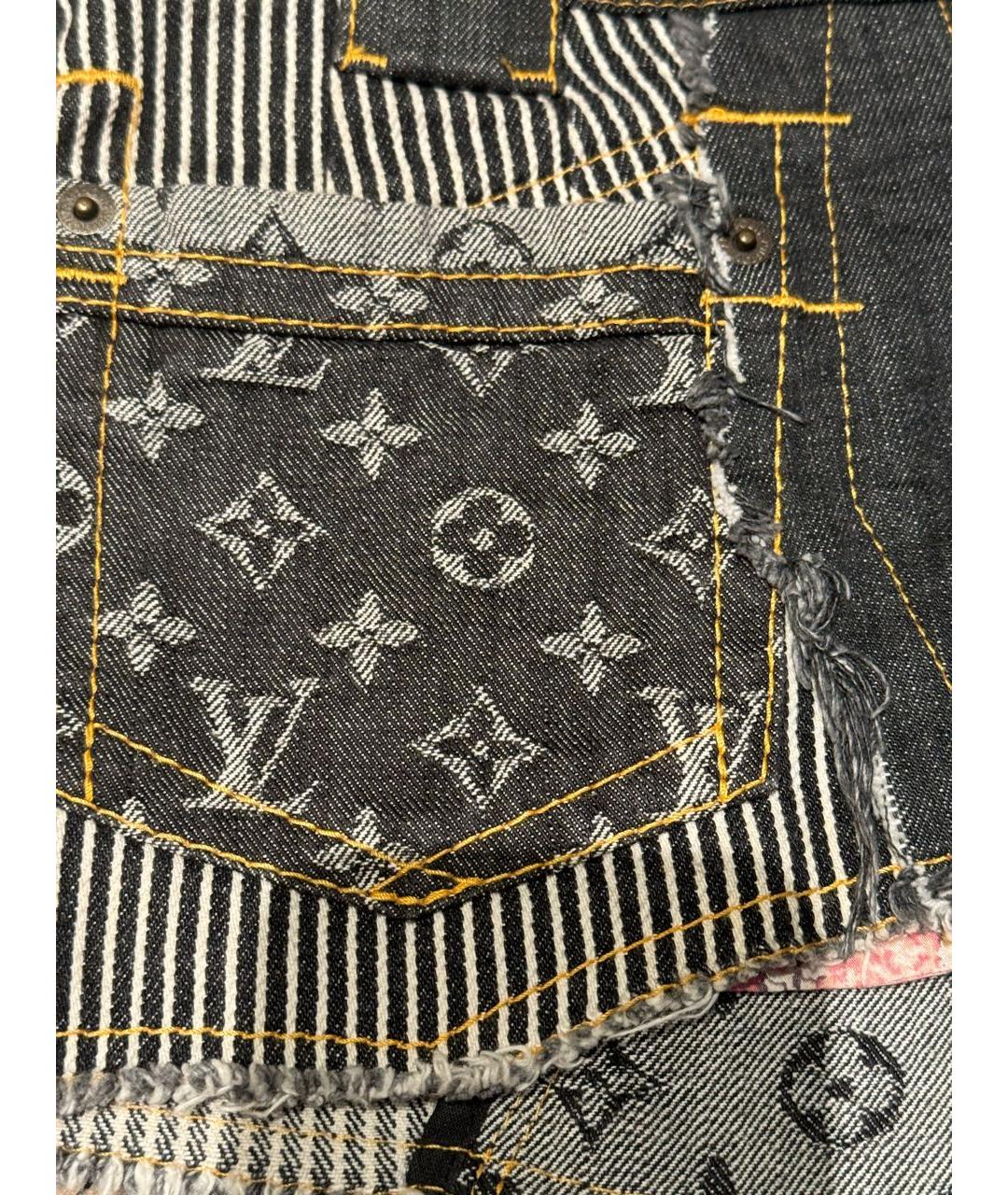 LOUIS VUITTON PRE-OWNED Черные деним шорты, фото 5