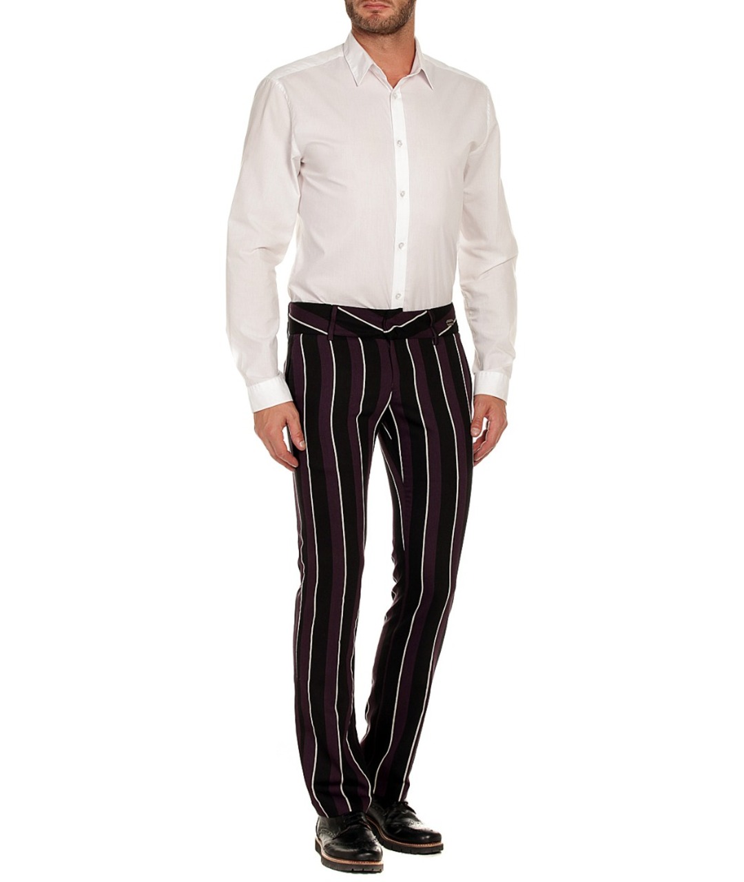 JOHN RICHMOND Мульти шерстяные классические брюки, фото 3