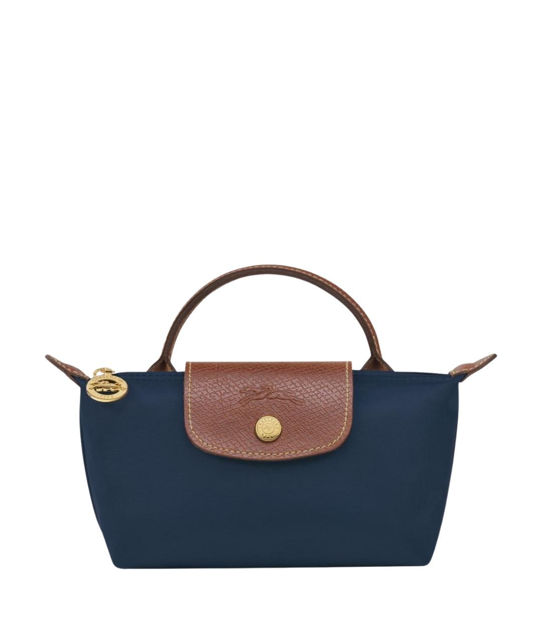 LONGCHAMP Синяя кожаная сумка с короткими ручками, фото 1