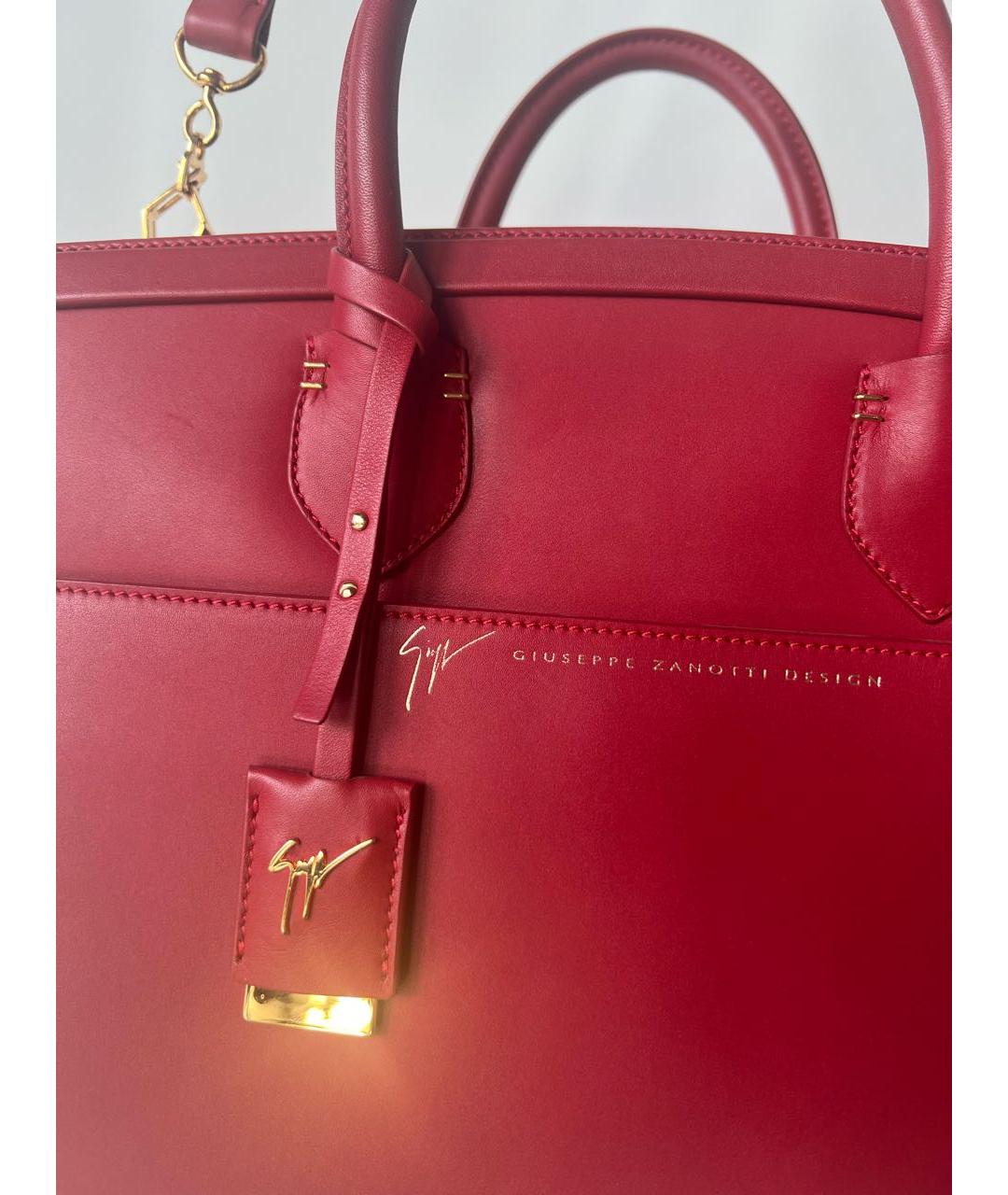 GIUSEPPE ZANOTTI DESIGN Красная кожаная сумка с короткими ручками, фото 5