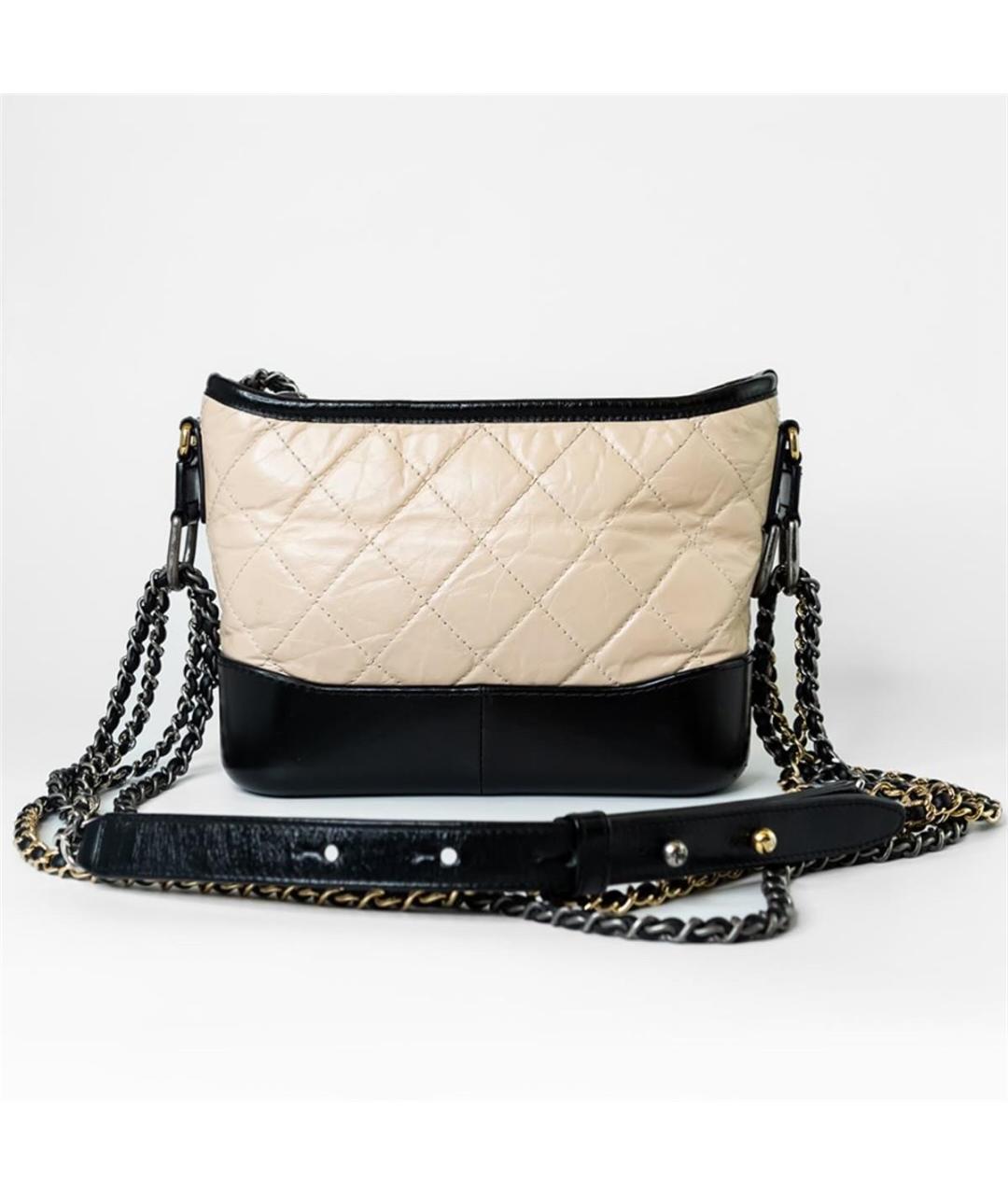 CHANEL PRE-OWNED Бежевая кожаная сумка через плечо, фото 4