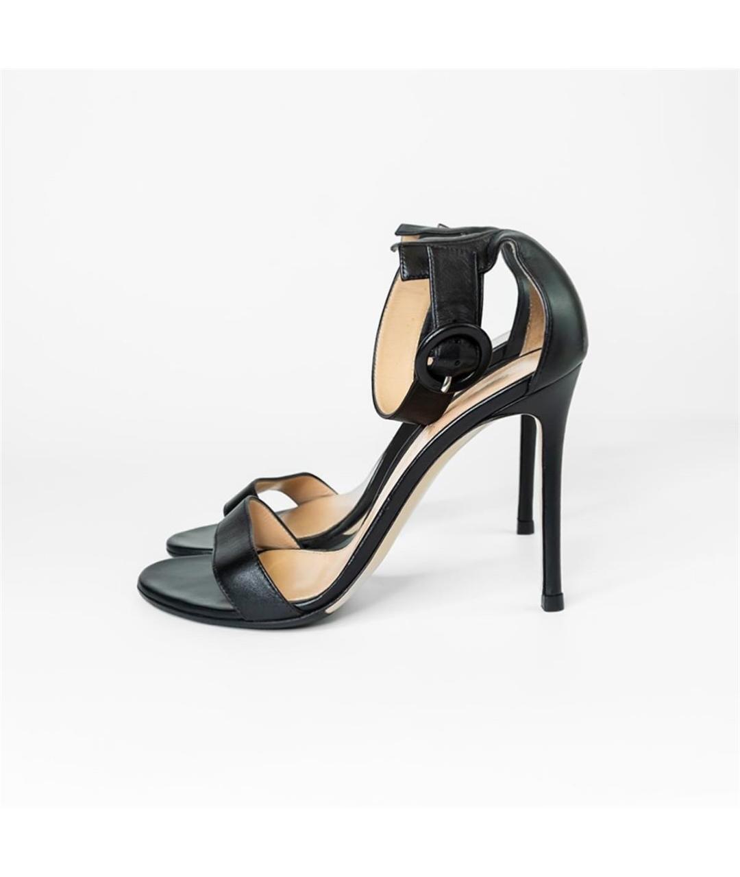 GIANVITO ROSSI Черные кожаные босоножки, фото 5