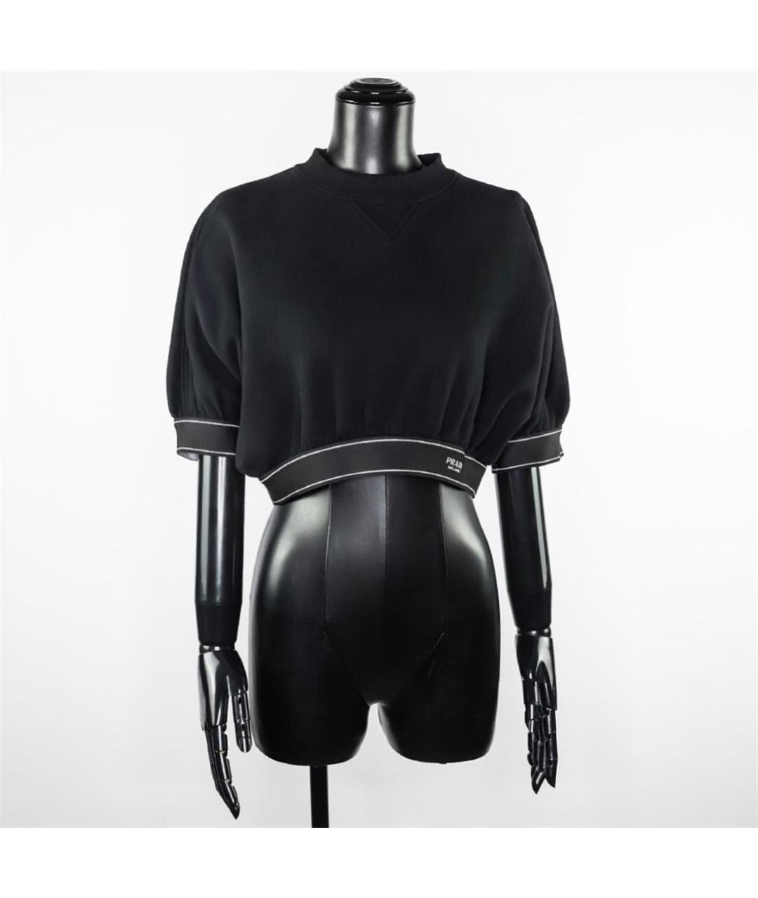 PRADA Черная хлопковая футболка, фото 4