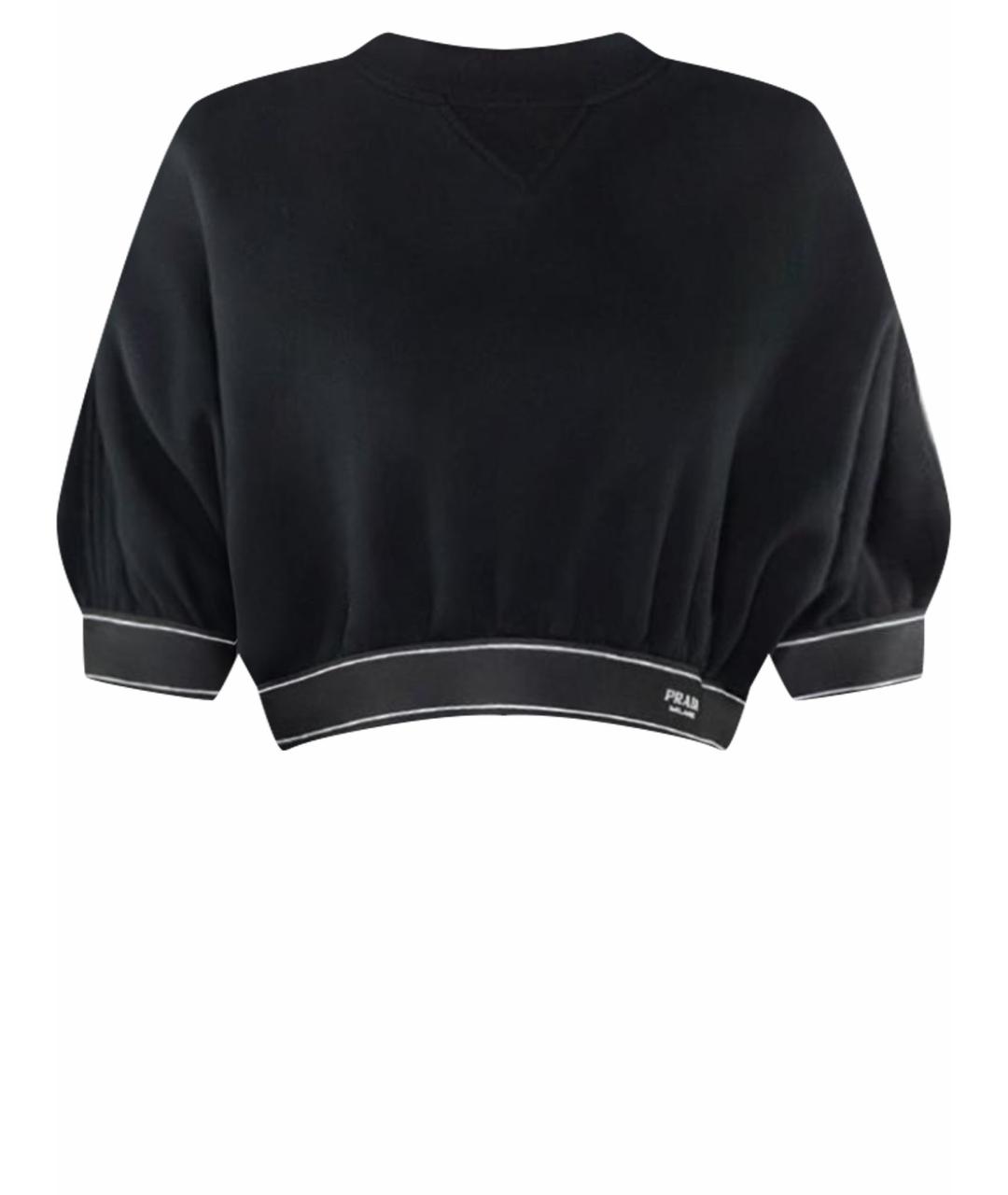 PRADA Черная хлопковая футболка, фото 1