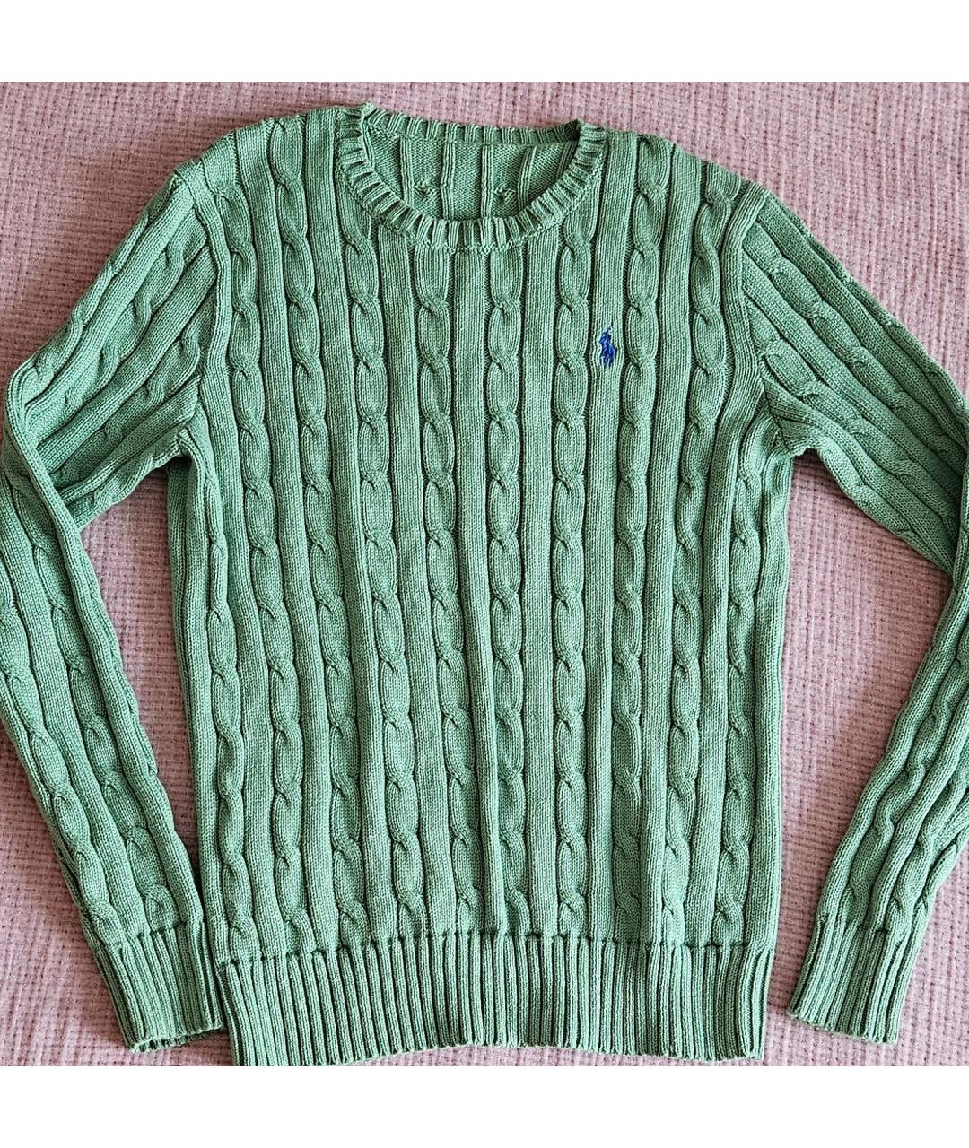 POLO RALPH LAUREN Зеленый хлопковый джемпер / свитер, фото 4