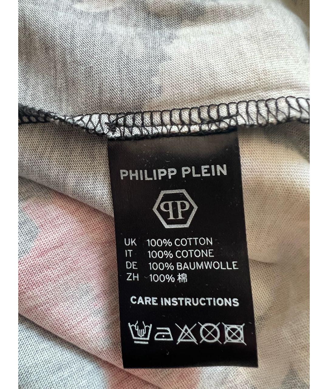 PHILIPP PLEIN Мульти хлопковая футболка, фото 4