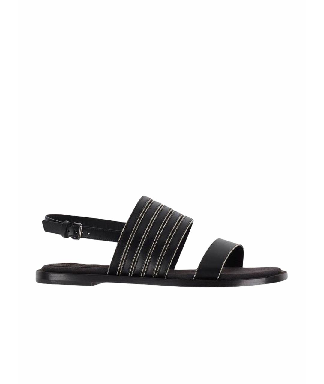 BRUNELLO CUCINELLI Черные кожаные сандалии, фото 1