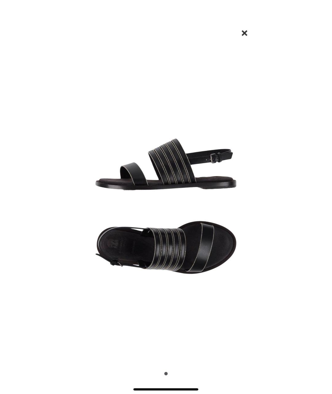 BRUNELLO CUCINELLI Черные кожаные сандалии, фото 4