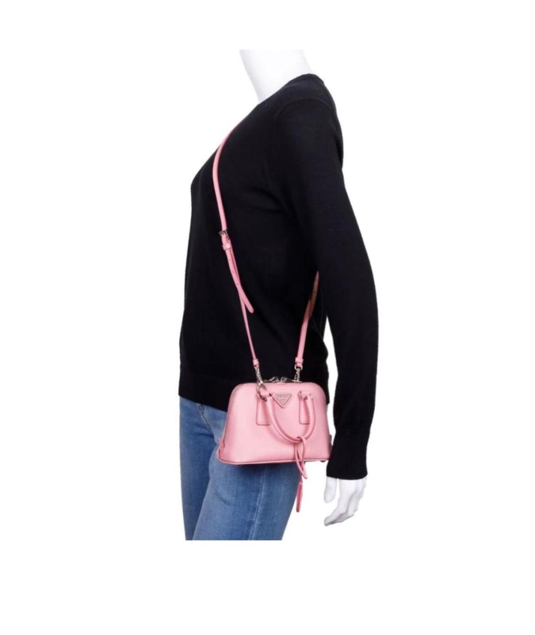 PRADA Розовая кожаная сумка через плечо, фото 4
