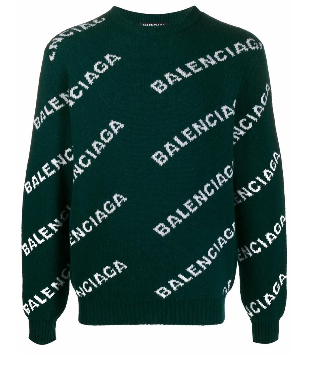 BALENCIAGA Зеленый шерстяной джемпер / свитер, фото 1