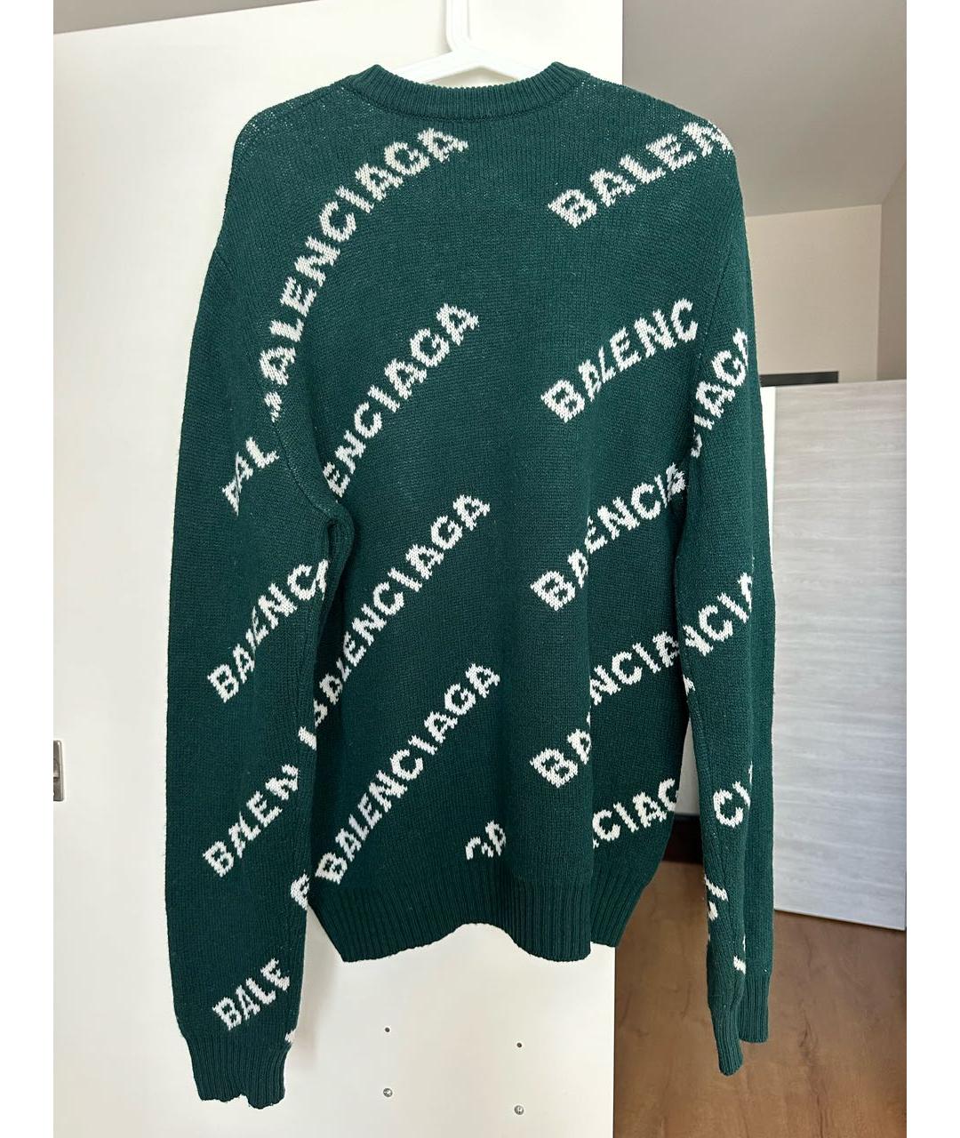 BALENCIAGA Зеленый шерстяной джемпер / свитер, фото 2
