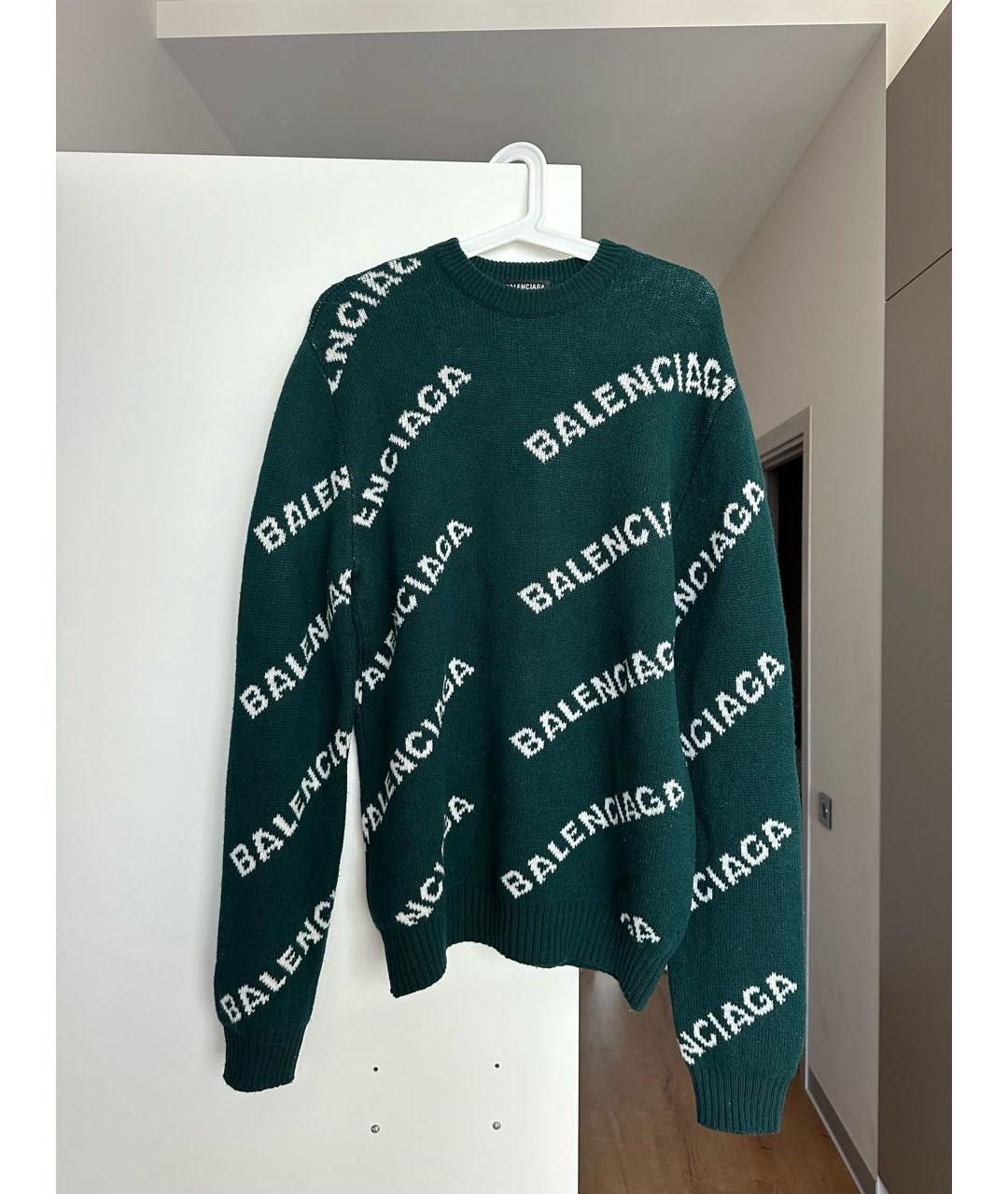 BALENCIAGA Зеленый шерстяной джемпер / свитер, фото 5