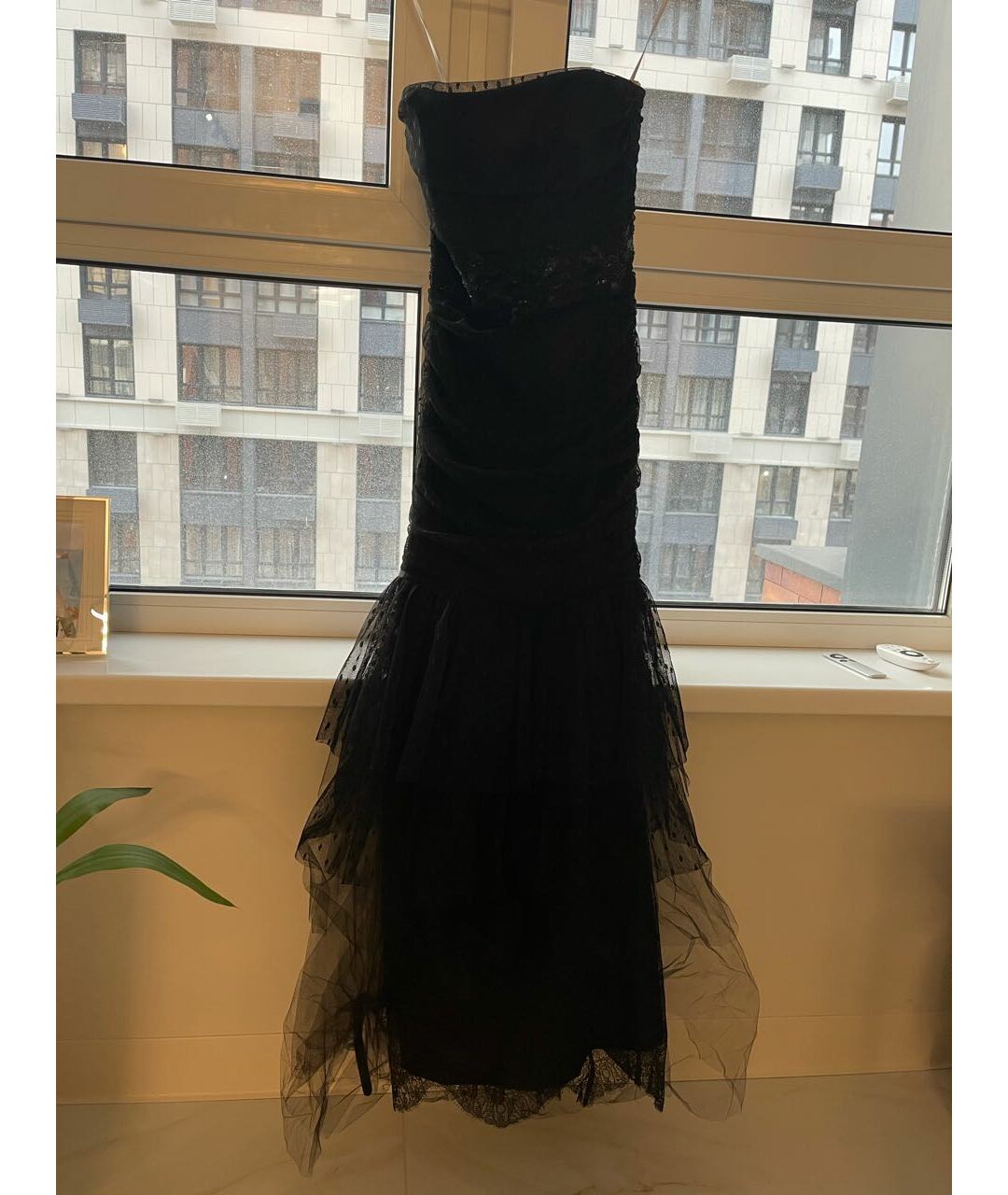 MARCHESA NOTTE Черное сетчатое повседневное платье, фото 7