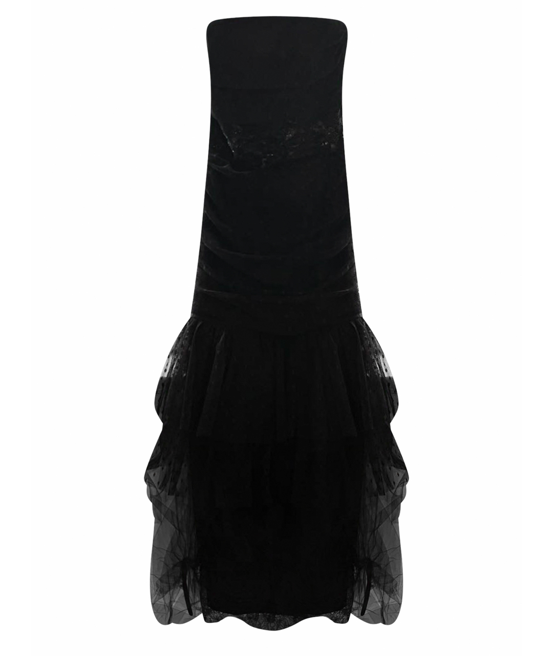 MARCHESA NOTTE Черное сетчатое повседневное платье, фото 1