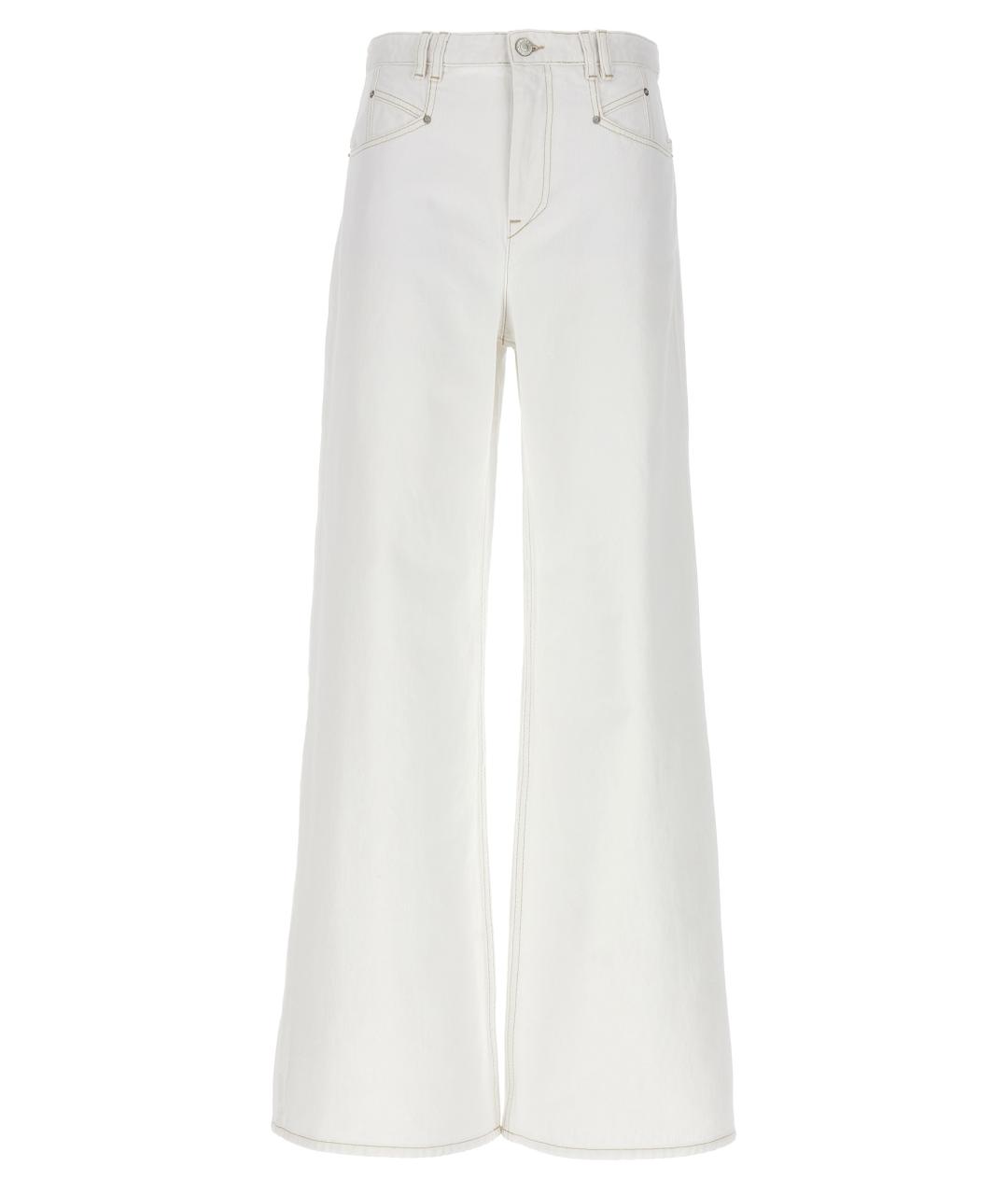 ISABEL MARANT Белые хлопковые прямые джинсы, фото 1