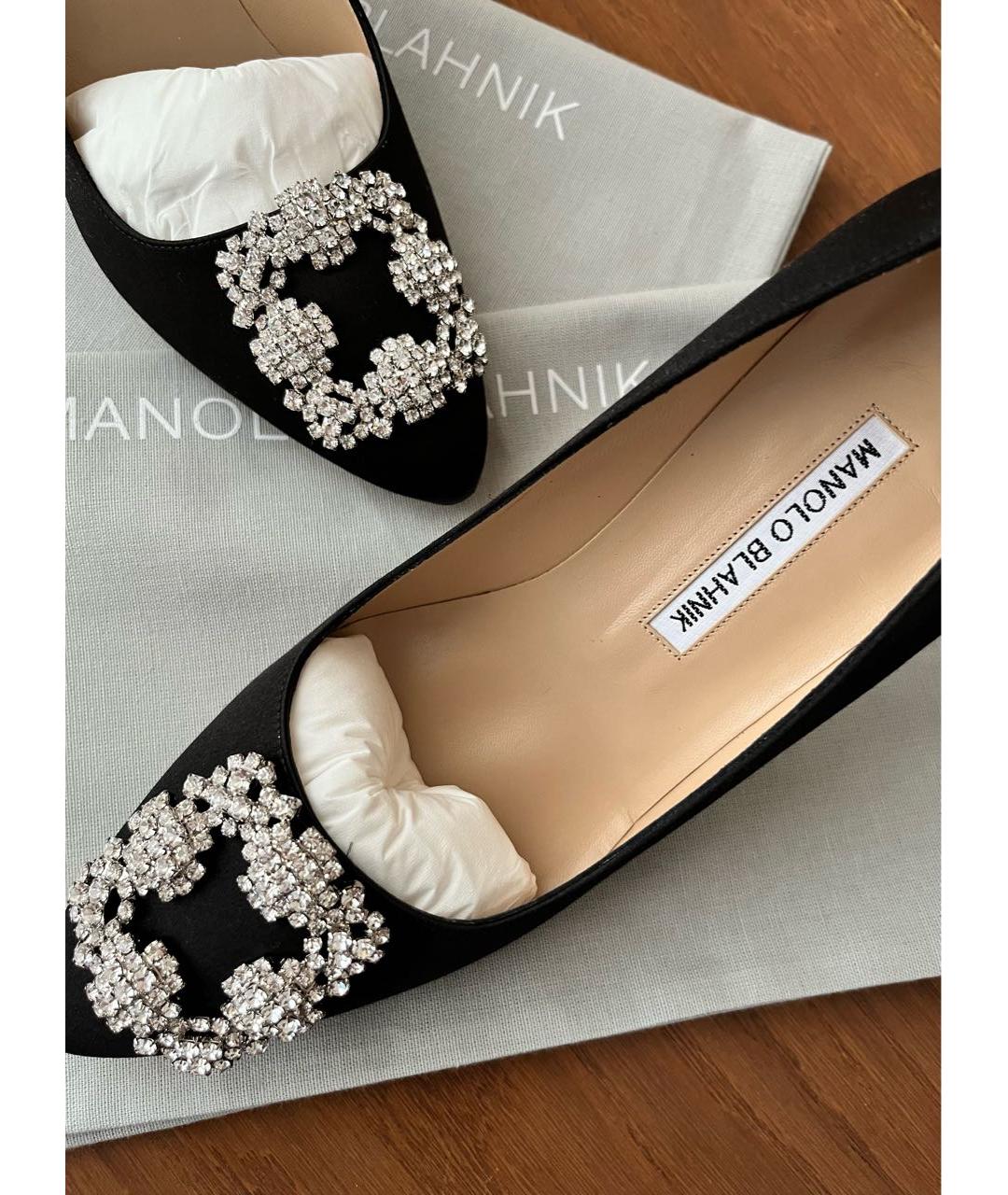 MANOLO BLAHNIK Черные текстильные туфли, фото 3