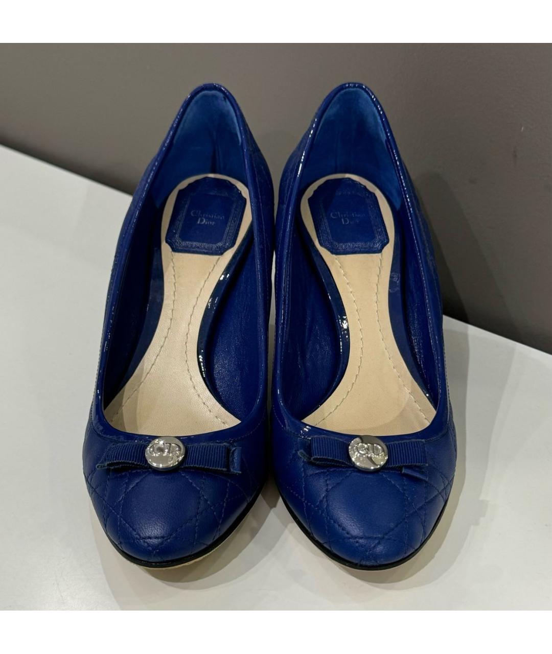 CHRISTIAN DIOR Синие кожаные туфли, фото 3