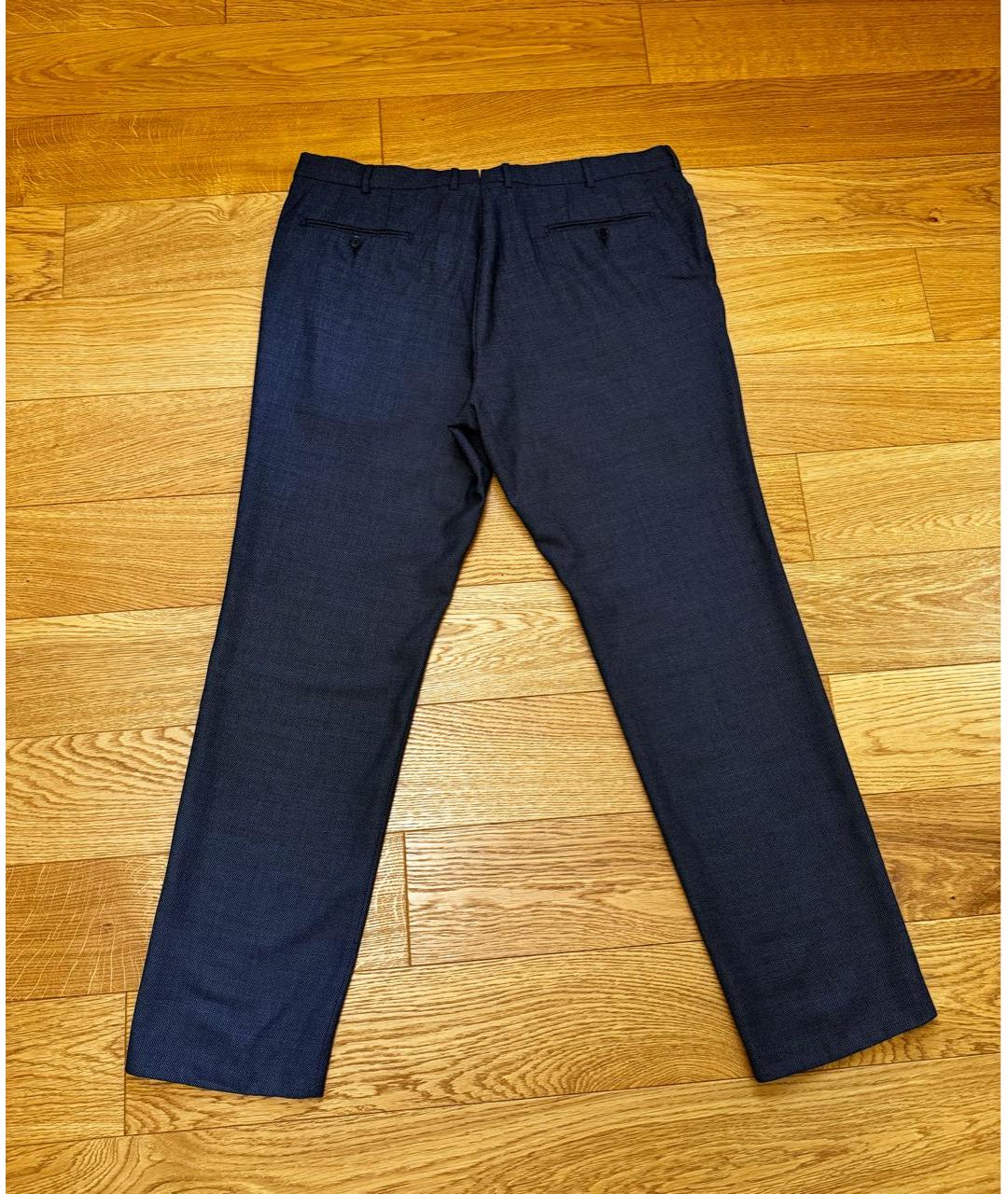 ERMENEGILDO ZEGNA Темно-синие шерстяные классические брюки, фото 2