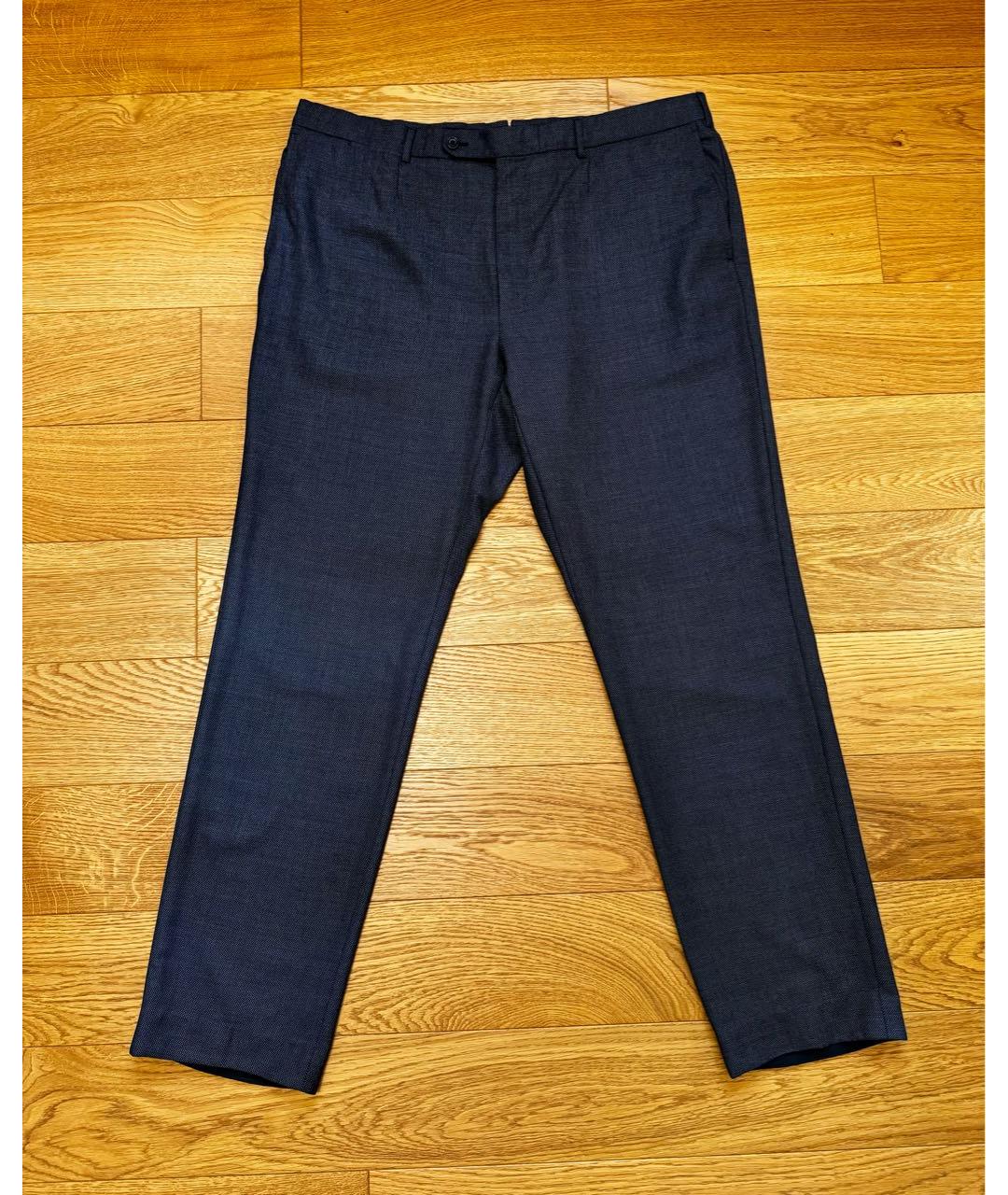 ERMENEGILDO ZEGNA Темно-синие шерстяные классические брюки, фото 8