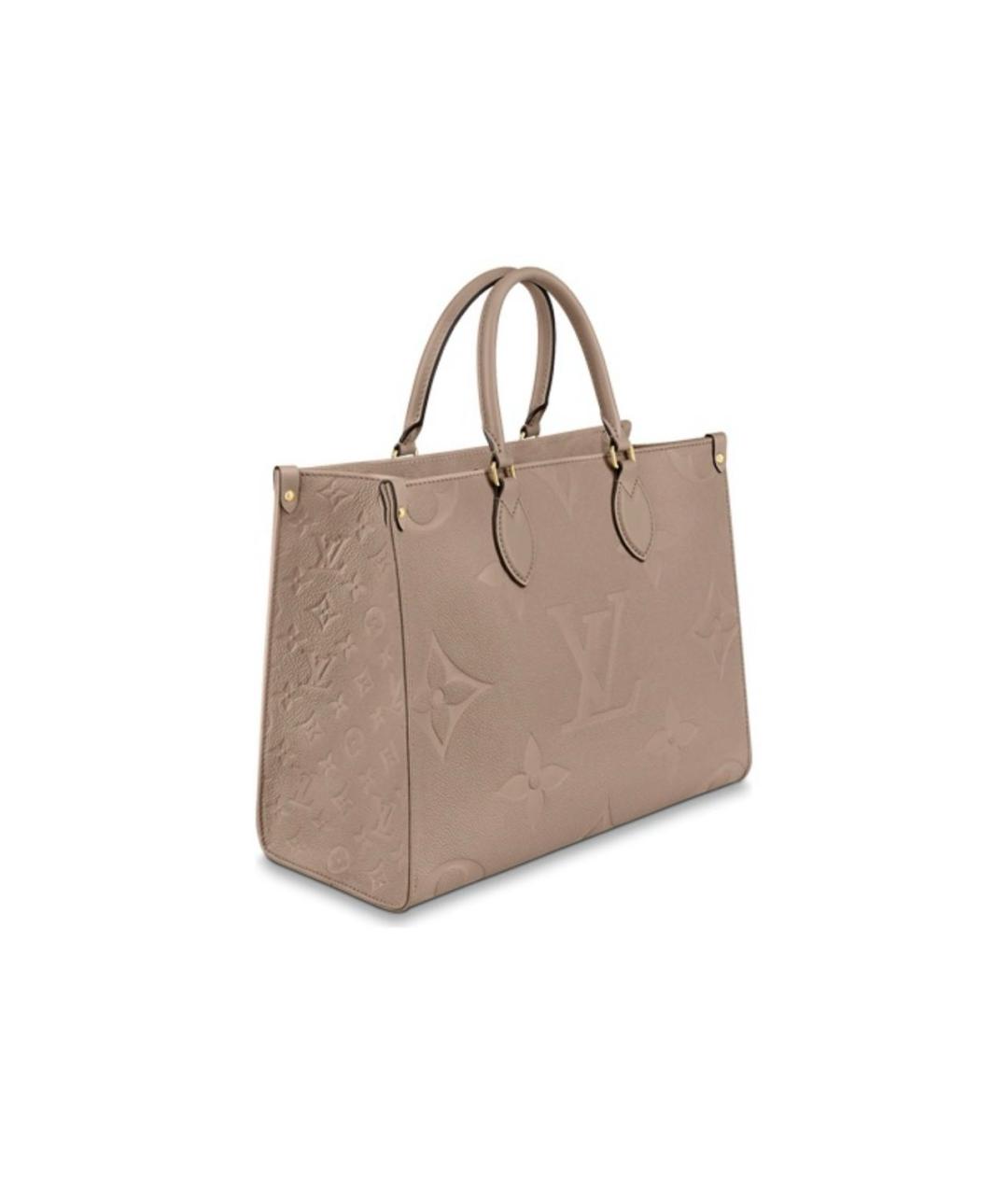 LOUIS VUITTON Бежевая кожаная сумка тоут, фото 2
