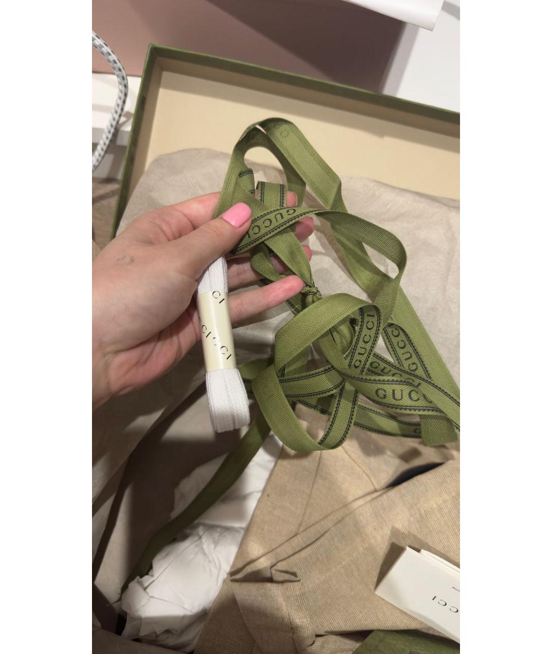 GUCCI Белые кожаные кеды, фото 5