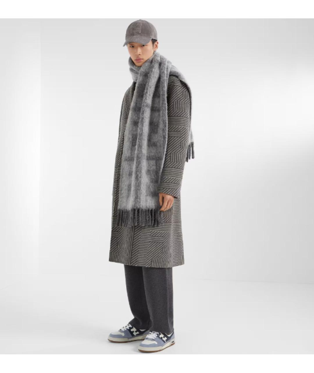 FENDI Голубые кожаные низкие кроссовки / кеды, фото 5