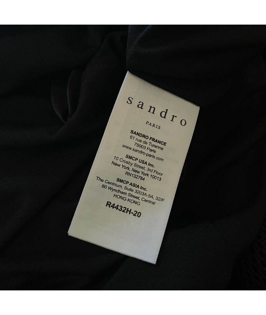 SANDRO Черное сетчатое коктейльное платье, фото 4