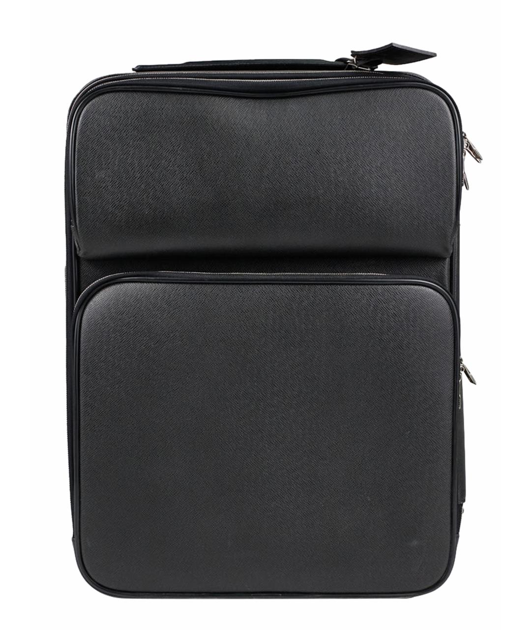LOUIS VUITTON Черный кожаный чемодан, фото 1