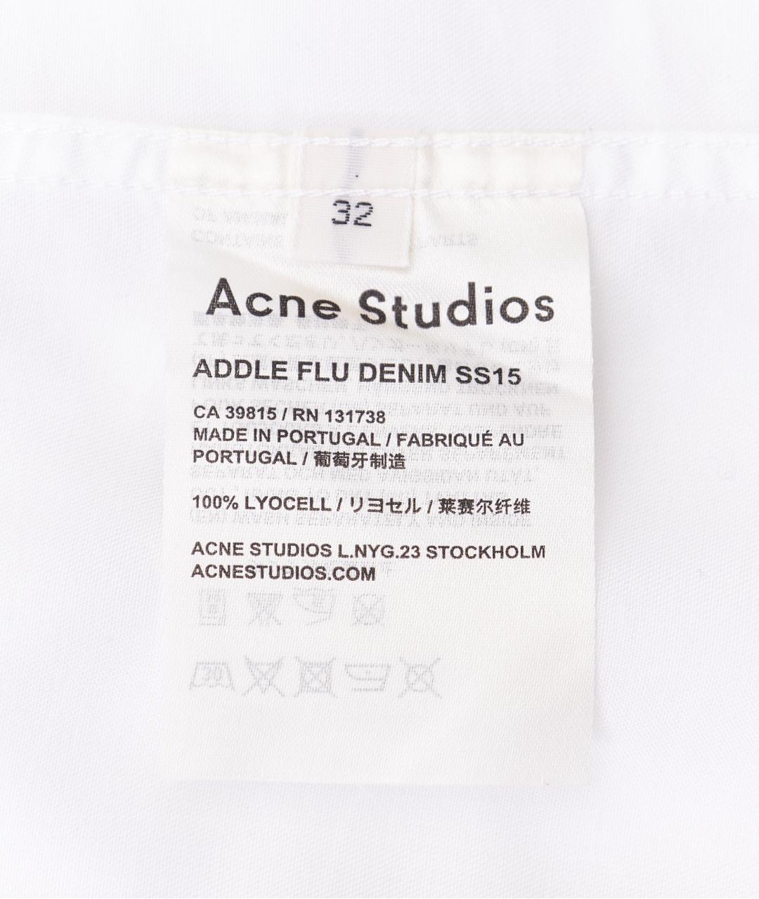 ACNE STUDIOS Белая хлопковая рубашка, фото 6