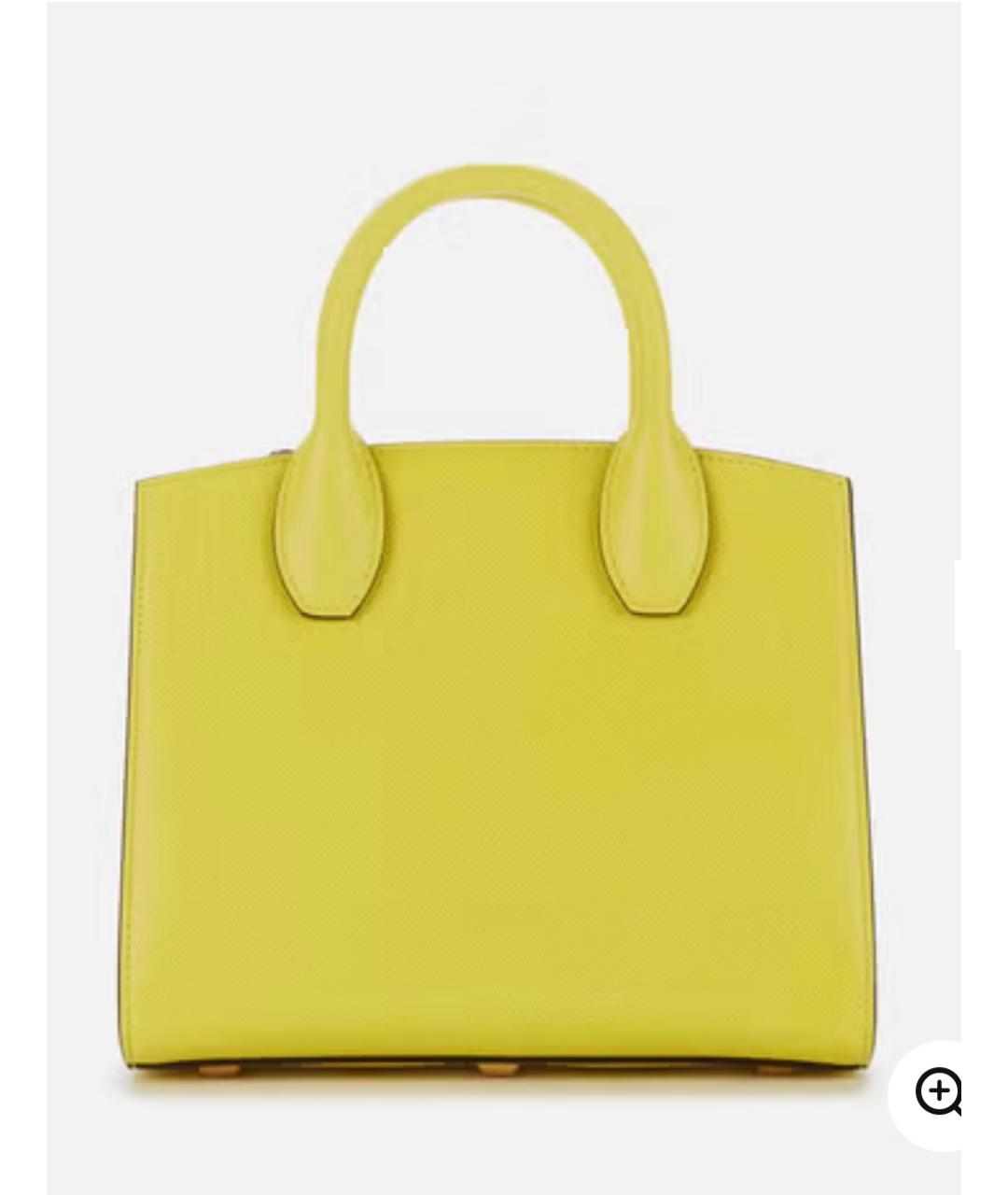 FERRAGAMO Желтая кожаная сумка тоут, фото 2