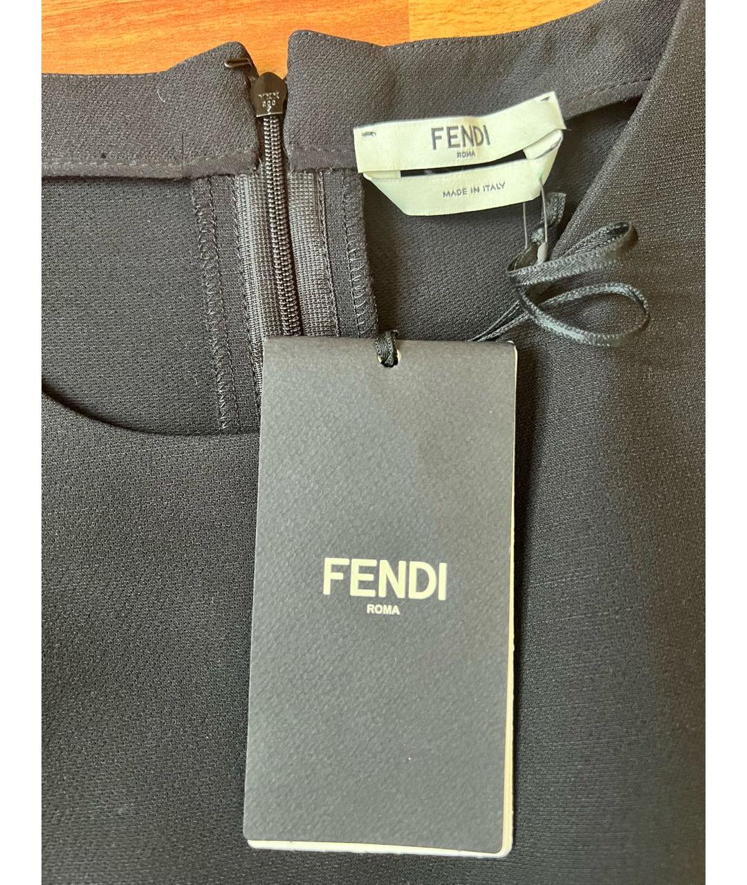 FENDI Черное шерстяное коктейльное платье, фото 3