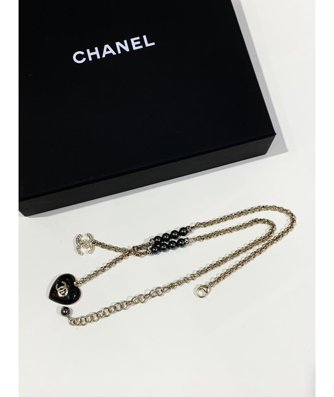 CHANEL Черное колье, фото 5