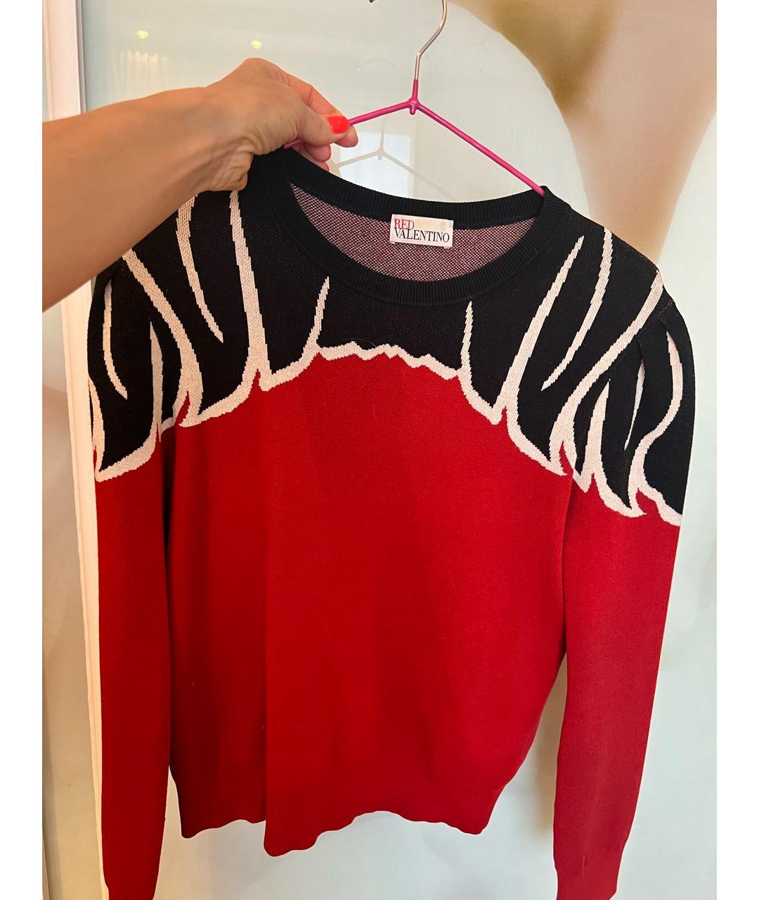 RED VALENTINO Красный полиэстеровый джемпер / свитер, фото 3