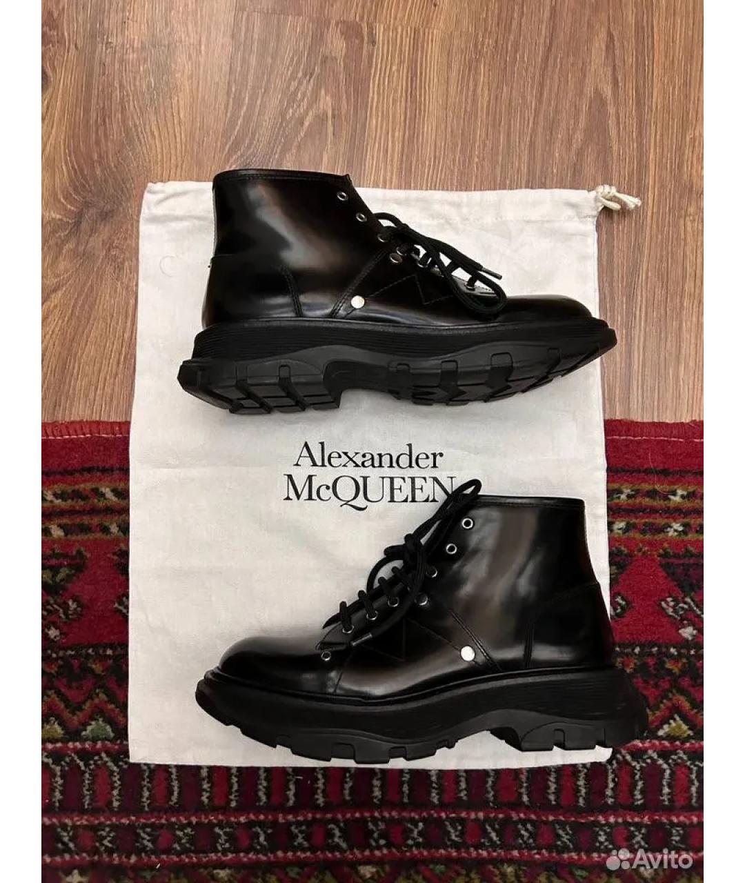 ALEXANDER MCQUEEN Черные кожаные ботинки, фото 3