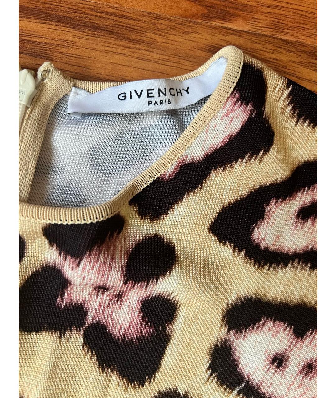 GIVENCHY Бежевое вискозное коктейльное платье, фото 3