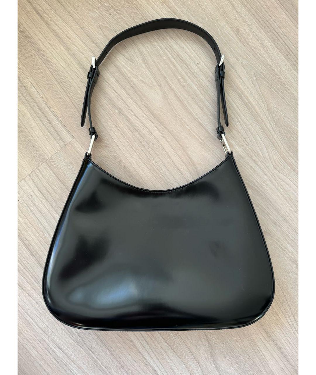 PRADA Черная сумка через плечо из лакированной кожи, фото 2