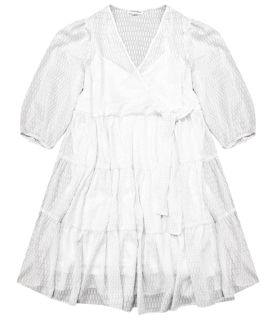 CALVIN KLEIN Белое полиэстеровое коктейльное платье, фото 1