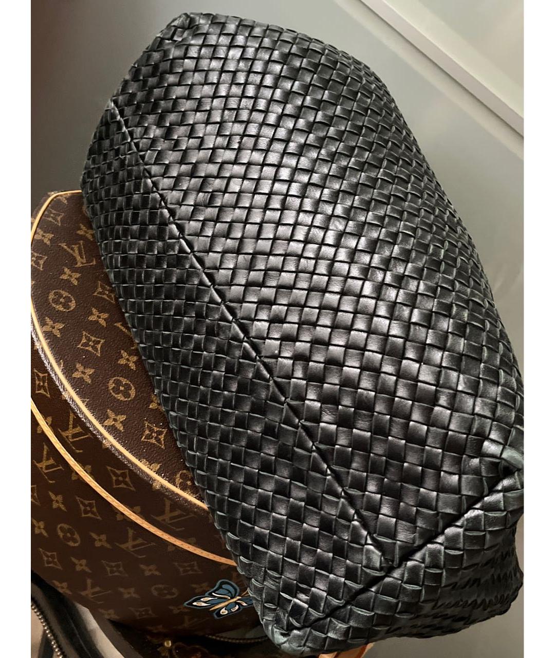 BOTTEGA VENETA Черная кожаная сумка тоут, фото 3