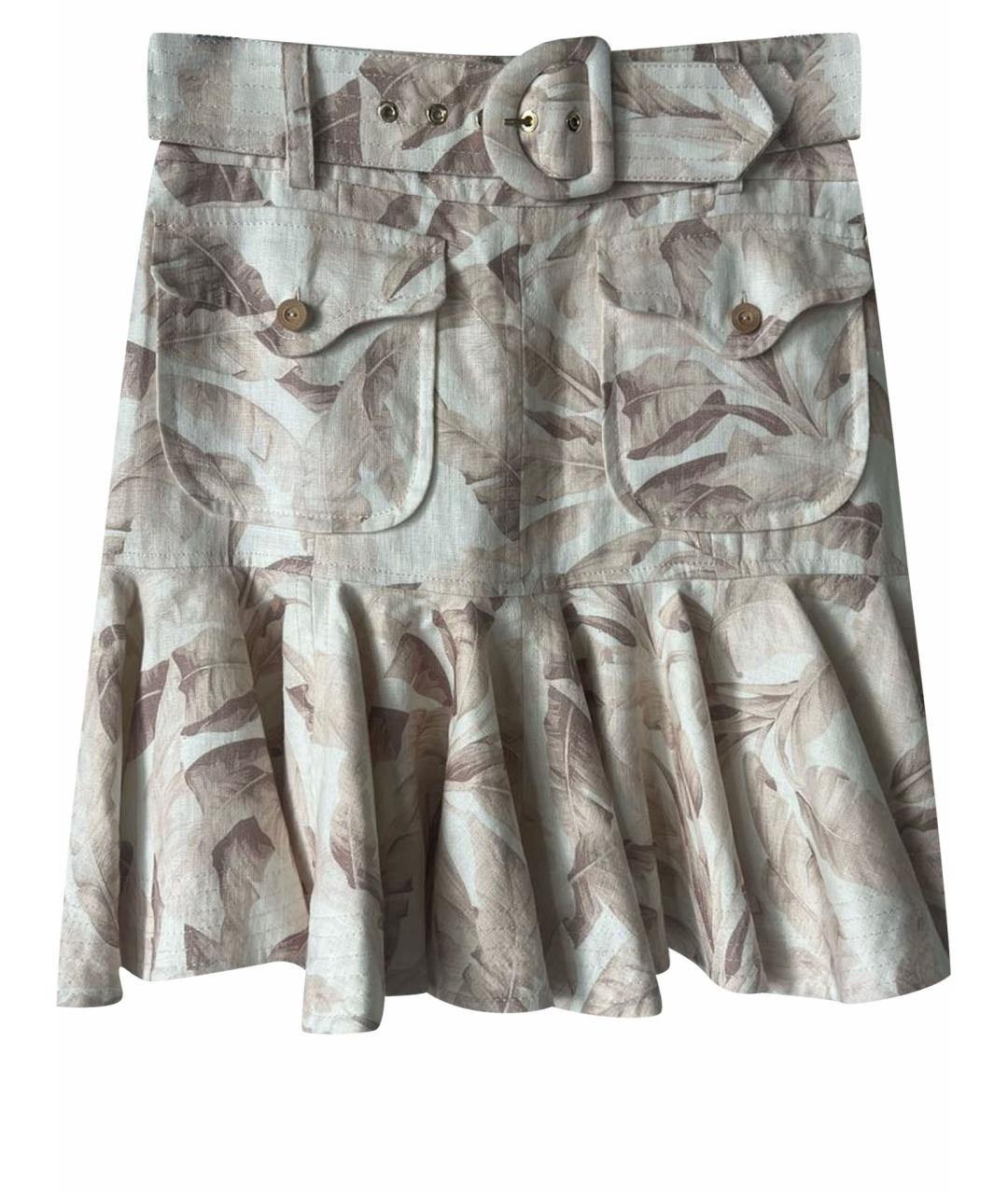 ZIMMERMANN Льняная юбка мини, фото 1