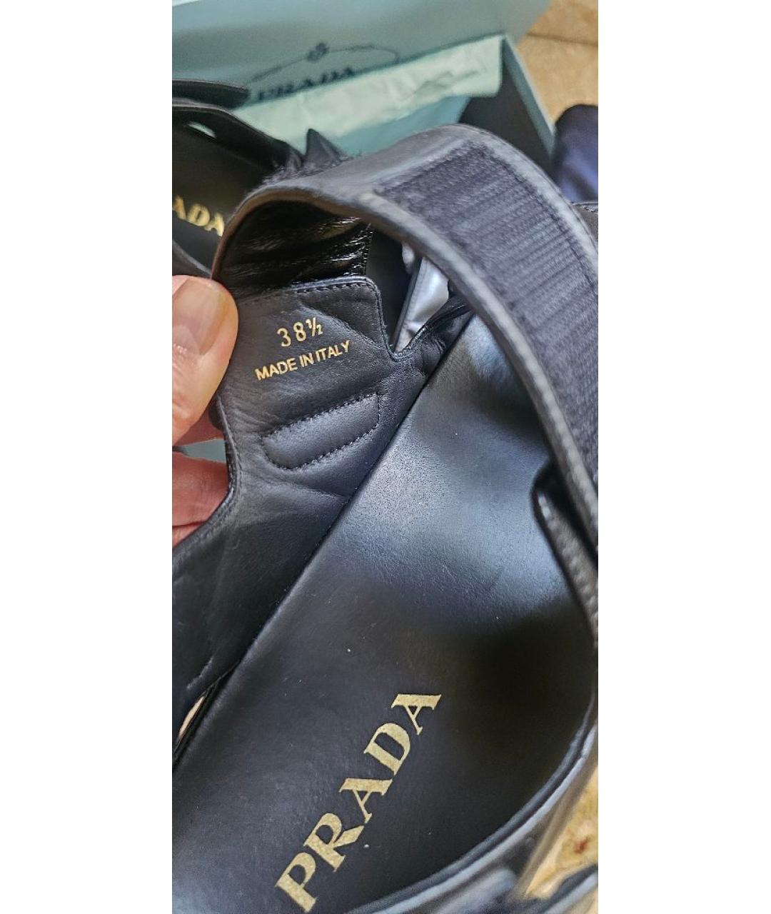 PRADA Черные кожаные сандалии, фото 9
