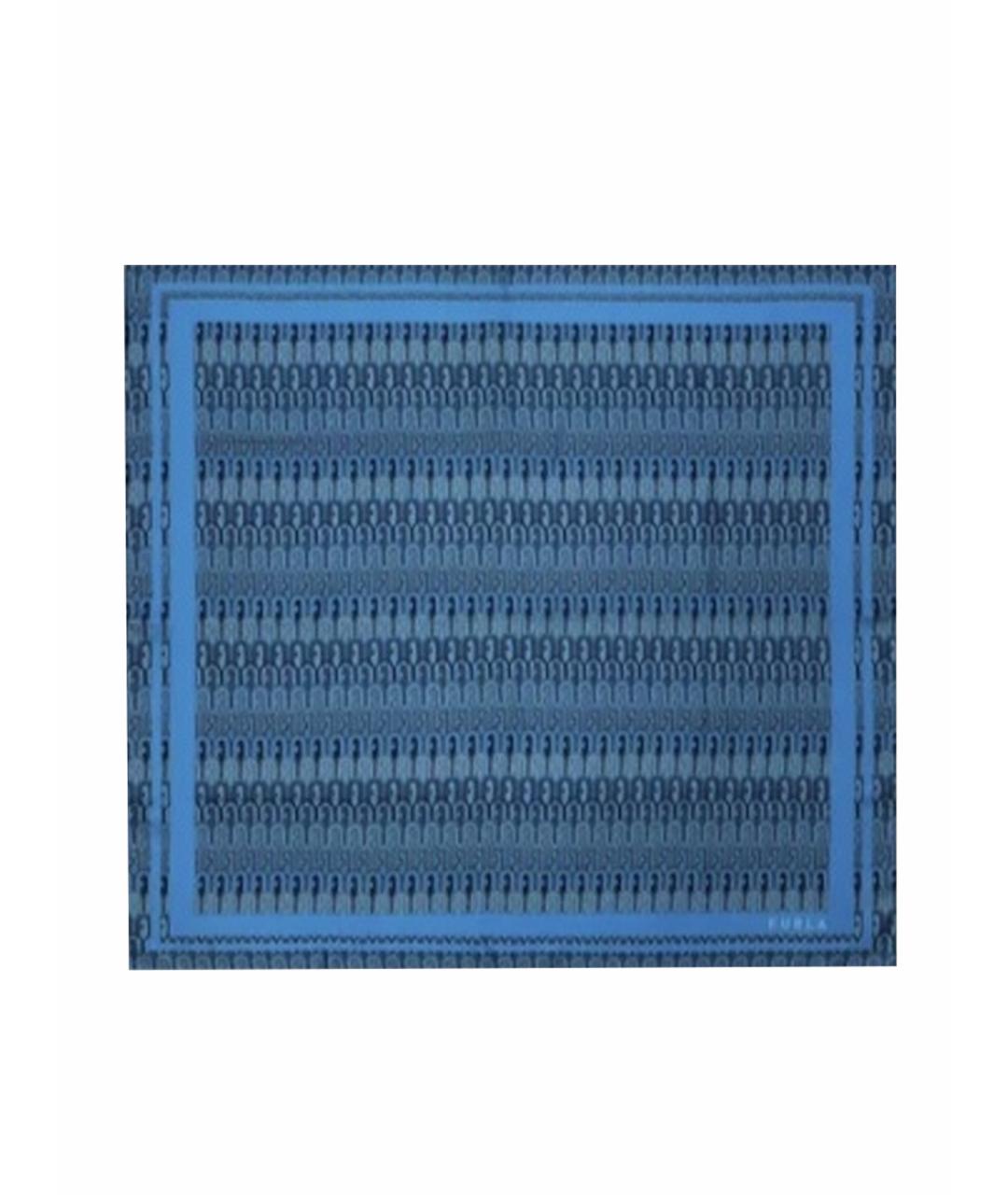 FURLA Синий шелковый платок, фото 1